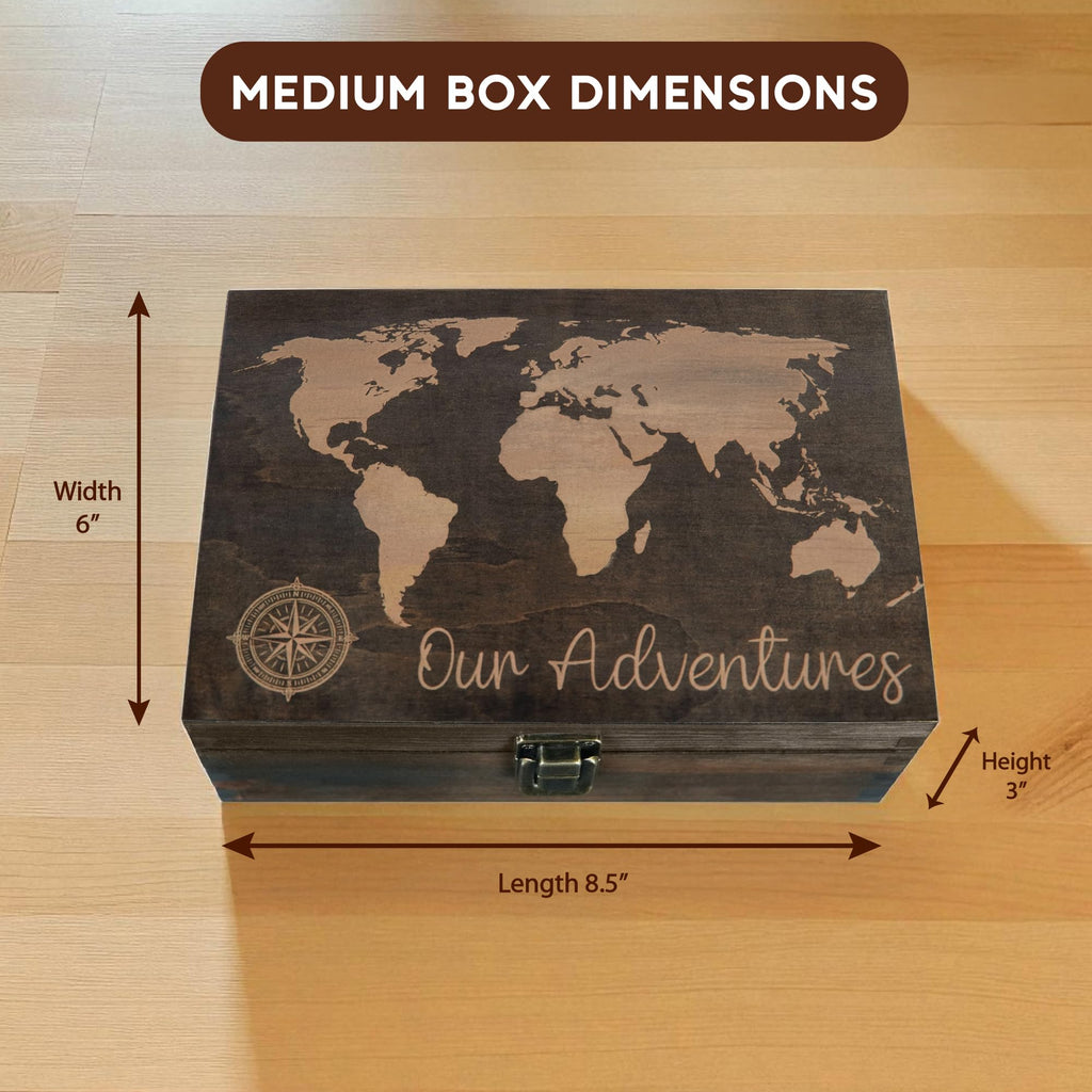 Engraved Memorial Memory Box – Wooden Keepsake Box for Loss of Loved One or Pet – Sympathy Gift – Medium Size – Dark Walnut Finish – 8.5 x 6 x 3 in