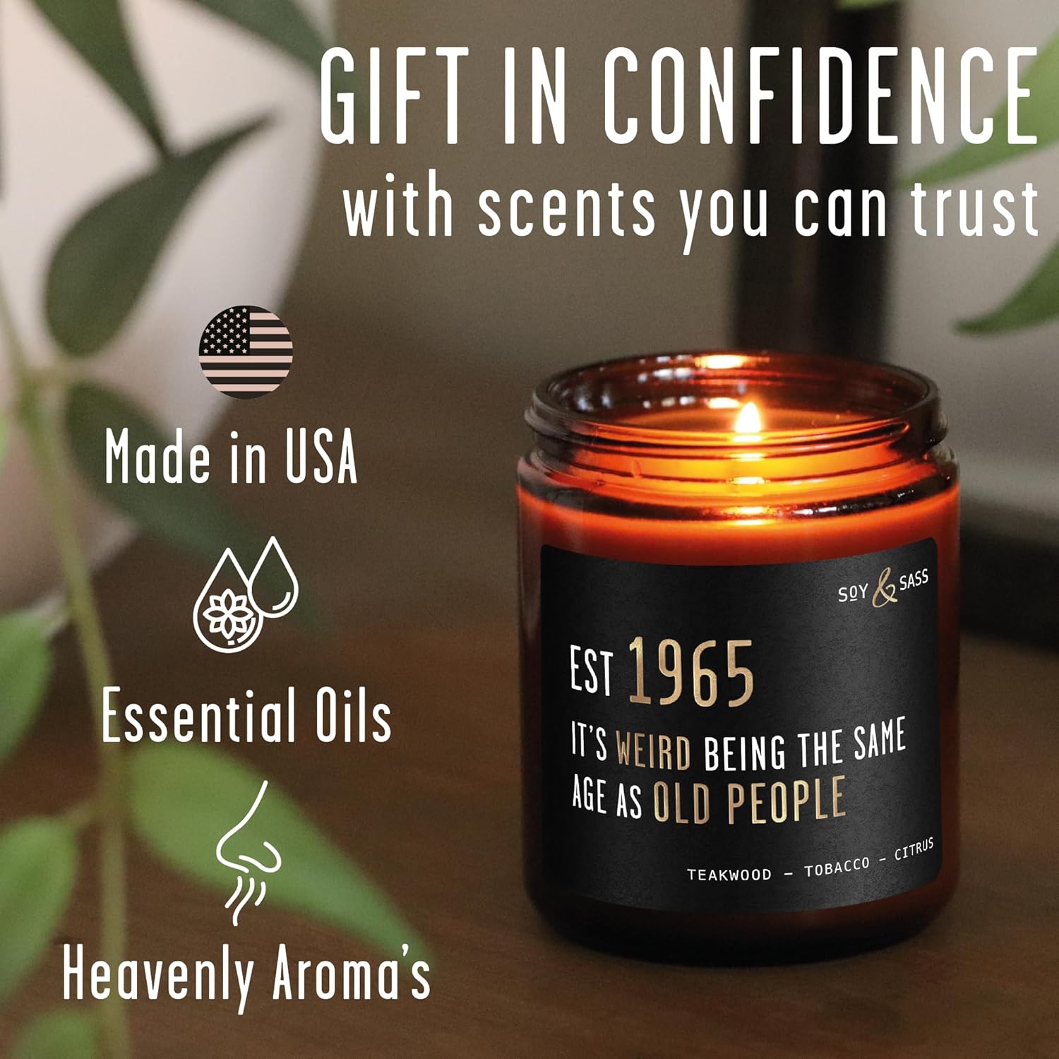 Smoked Vanilla Whiskey Candle - Scented Black Candles for Men or Women - Bourbon, Tobacco & Caramel Soy Wax Mens Candle - Infused w/Essential Oils | Long 50Hr Burn,9oz I Non Toxic I Made in USA