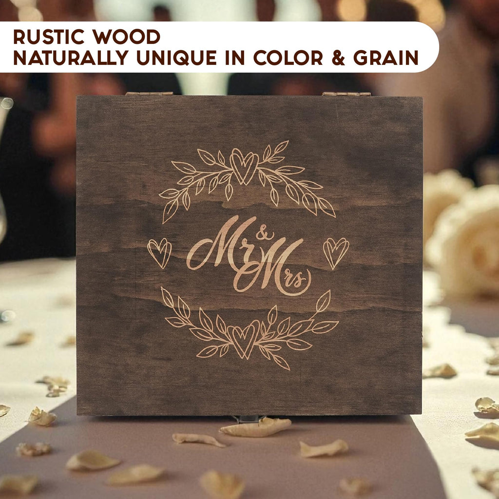 Engraved Memorial Memory Box – Wooden Keepsake Box for Loss of Loved One or Pet – Sympathy Gift – Medium Size – Dark Walnut Finish – 8.5 x 6 x 3 in