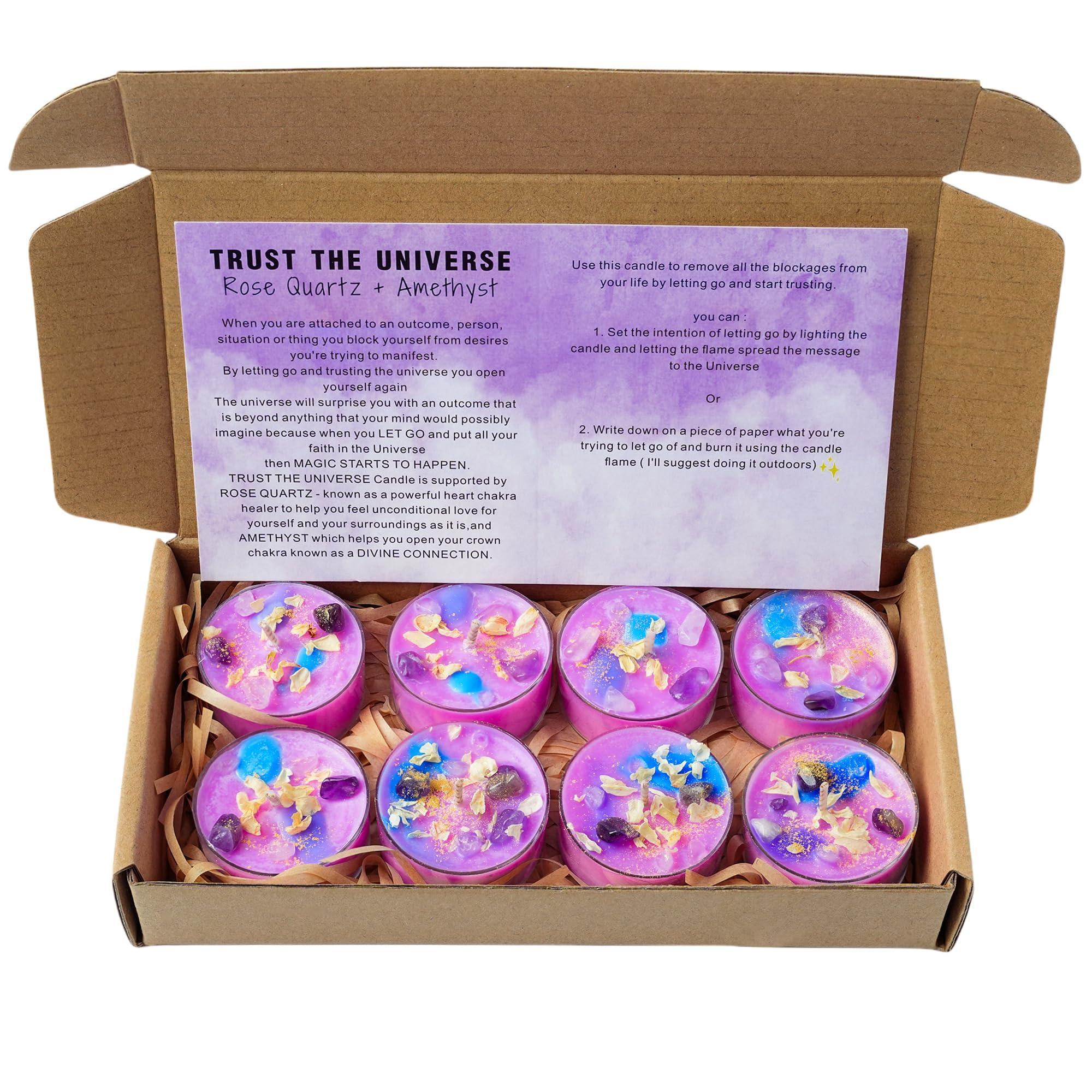 Tealight Soy Candles with Crystals and Herbs, Handmade Energy Candles, Aromatherapy Candles. (Mixed) - Handmade Lifestyle Shop