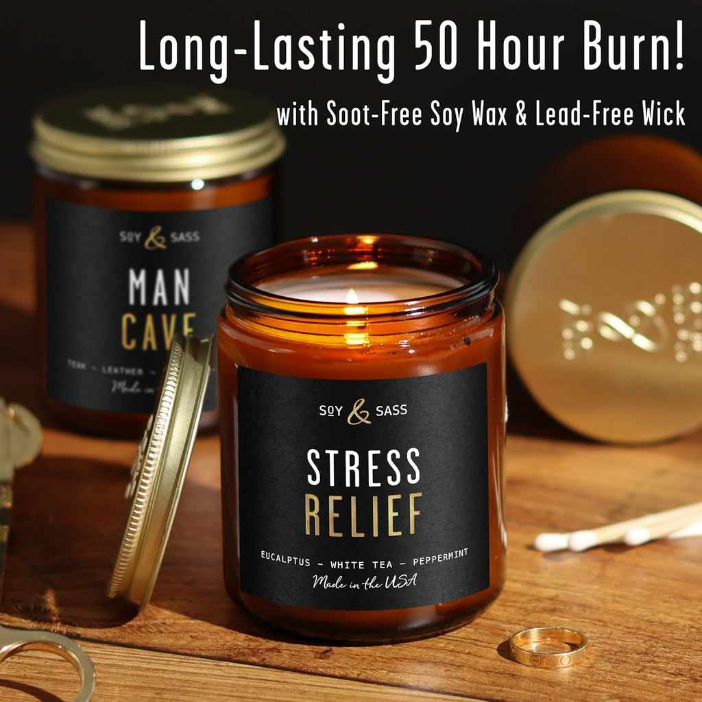 Smoked Vanilla Whiskey Candle - Scented Black Candles for Men or Women - Bourbon, Tobacco & Caramel Soy Wax Mens Candle - Infused w/Essential Oils | Long 50Hr Burn,9oz I Non Toxic I Made in USA