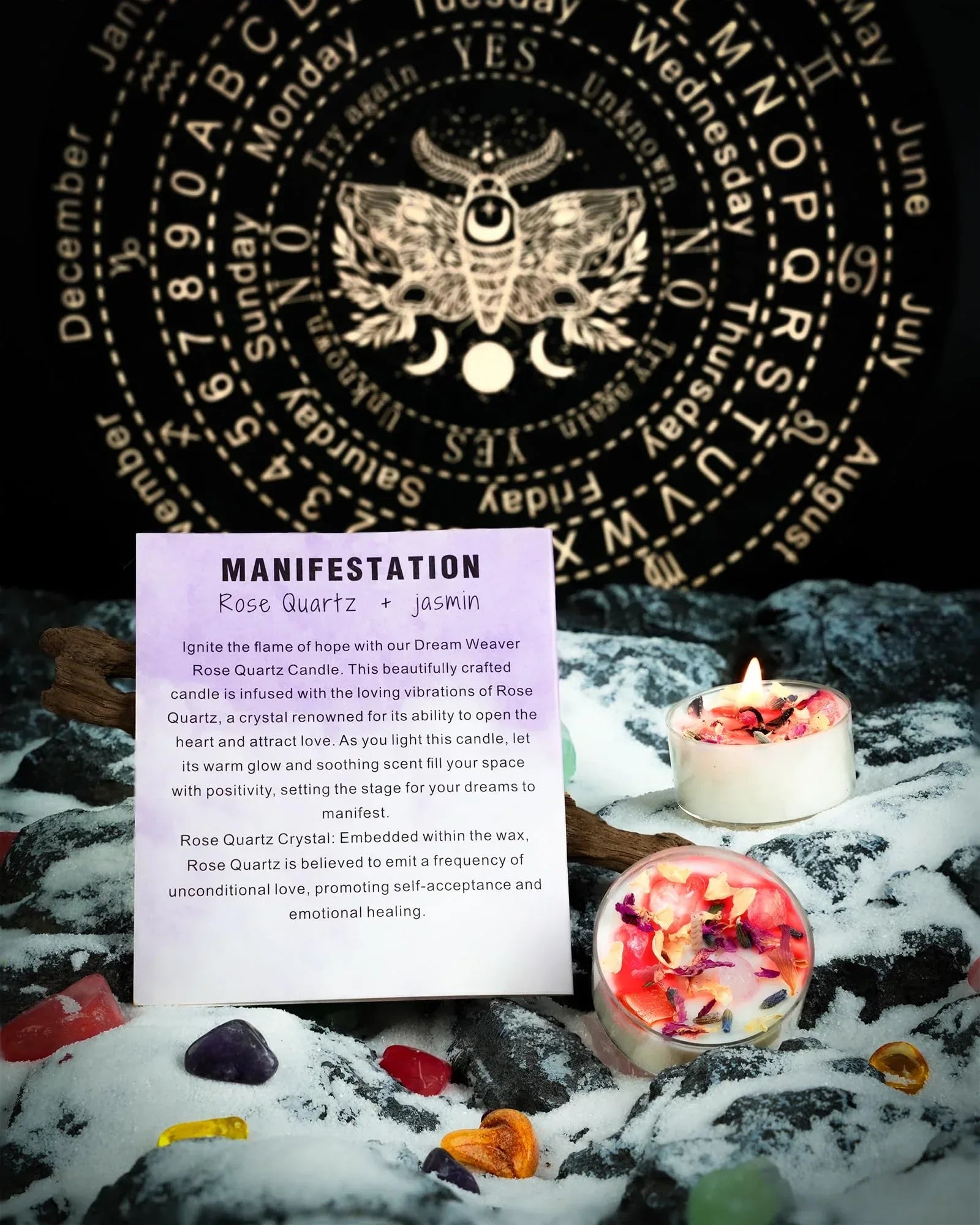 Tealight Soy Candles with Crystals and Herbs, Handmade Energy Candles, Aromatherapy Candles. (Mixed) - Handmade Lifestyle Shop