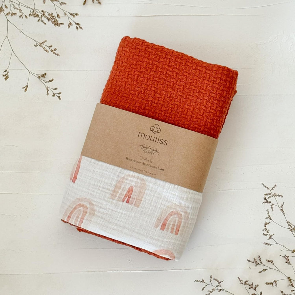 Mouliss Personalized Baby Blanket with Name – Handmade 100% Organic Cotton Newborn Gift | Custom Knit Blanket for Boys, Girls, Kids & Baby Showers