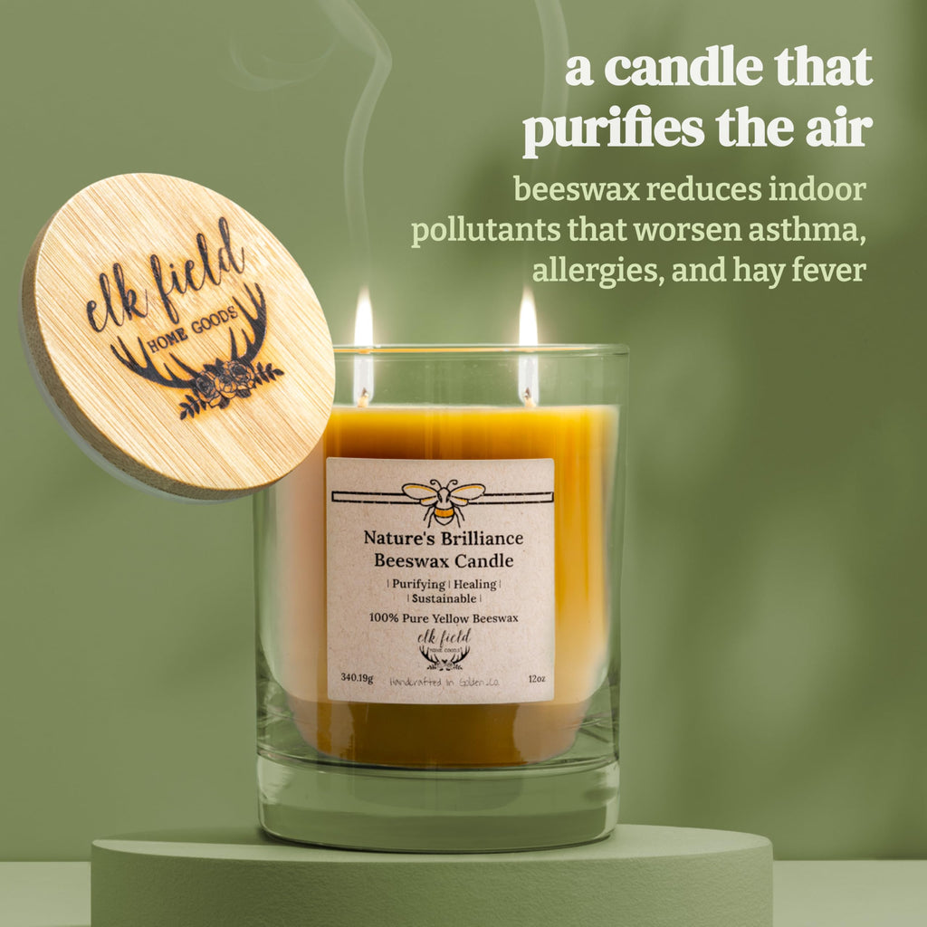 Berries Organic Beeswax Candle | 2 Ingredients | 100% Pure Beeswax Candles, Non Toxic, Natural, Organic Candles, Beeswax Candles Scented, Non Toxic Candles, 80 Hour, 10oz