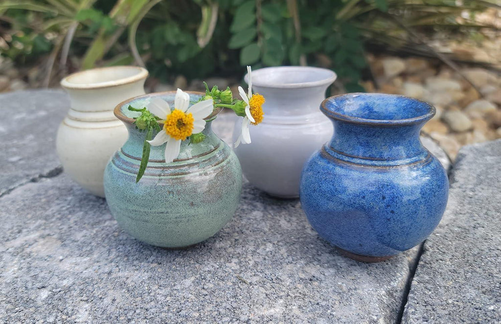 Handmade Dandelion Flower Pot for New Mommy to Be - Miniature Pottery Vase for Baby Shower Favor Presents Green (Miniature Vase w/Gift Bag) - Handmade Lifestyle Shop
