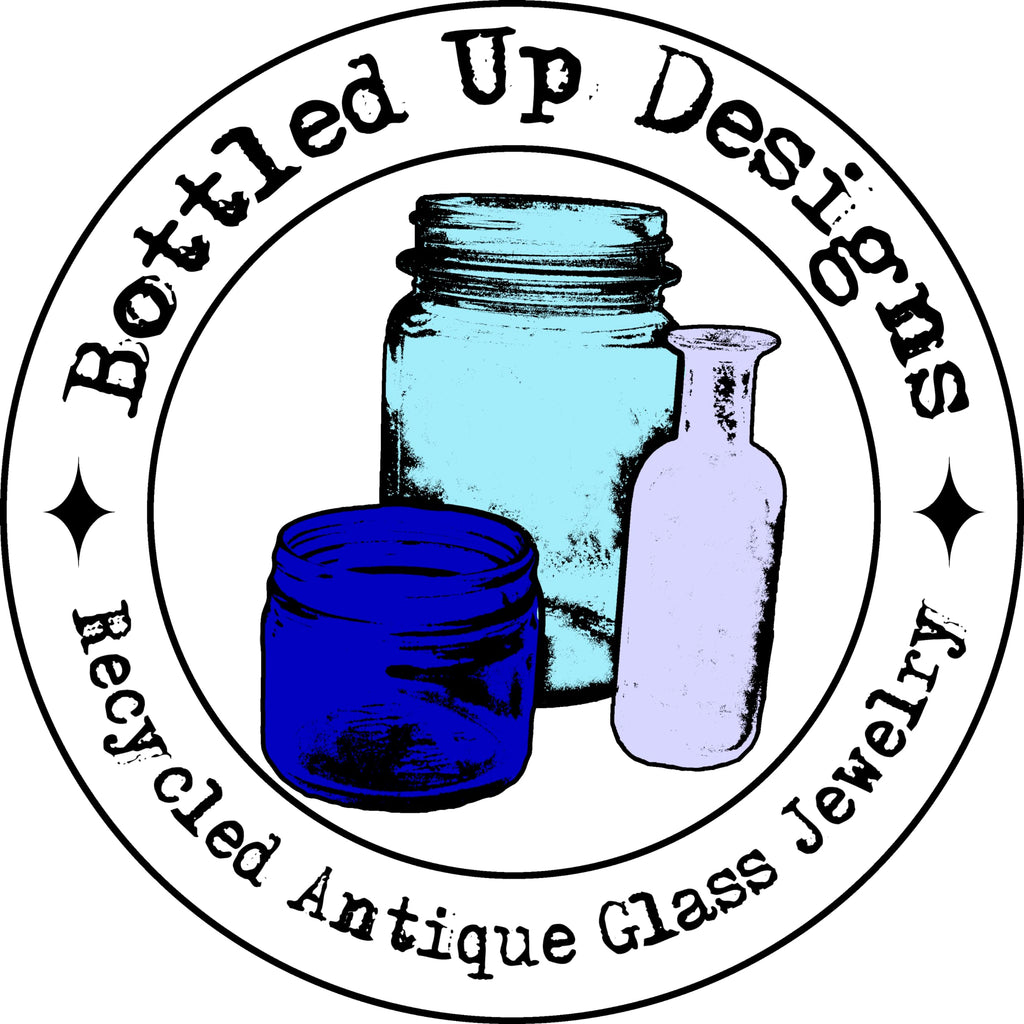 Bottled Up Designs Handmade Vintage Botanical Ring, Recycled Antique Glass Bottles, Sterling Silver, Eco Friendly, Made in USA, Birthday Gifts, Mothers Day, Women, Anniversary