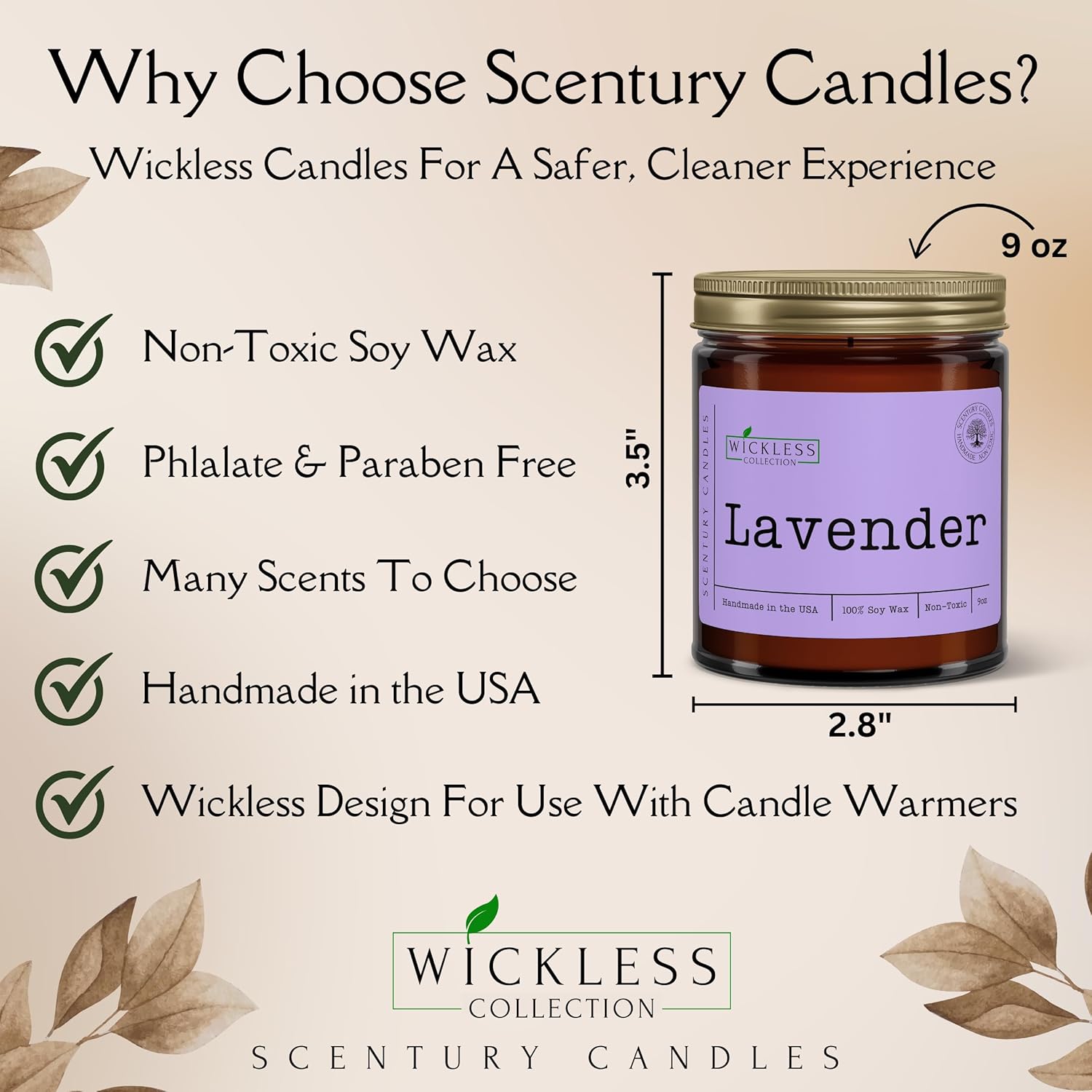 Wickless Vanilla Candles for Candle Warmer Lamp, Many Scents to Choose, 100% Non-Toxic Soy Wax, Scented Candle Melts for Warming Plate, Handmade in The USA (Velvet Vanilla)