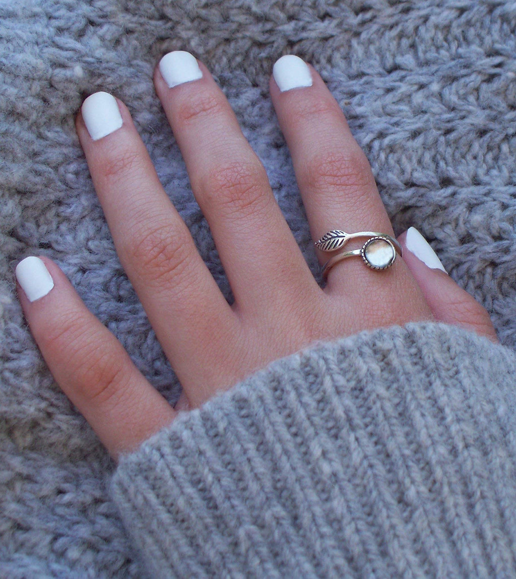 Bottled Up Designs Handmade Vintage Botanical Ring, Recycled Antique Glass Bottles, Sterling Silver, Eco Friendly, Made in USA, Birthday Gifts, Mothers Day, Women, Anniversary