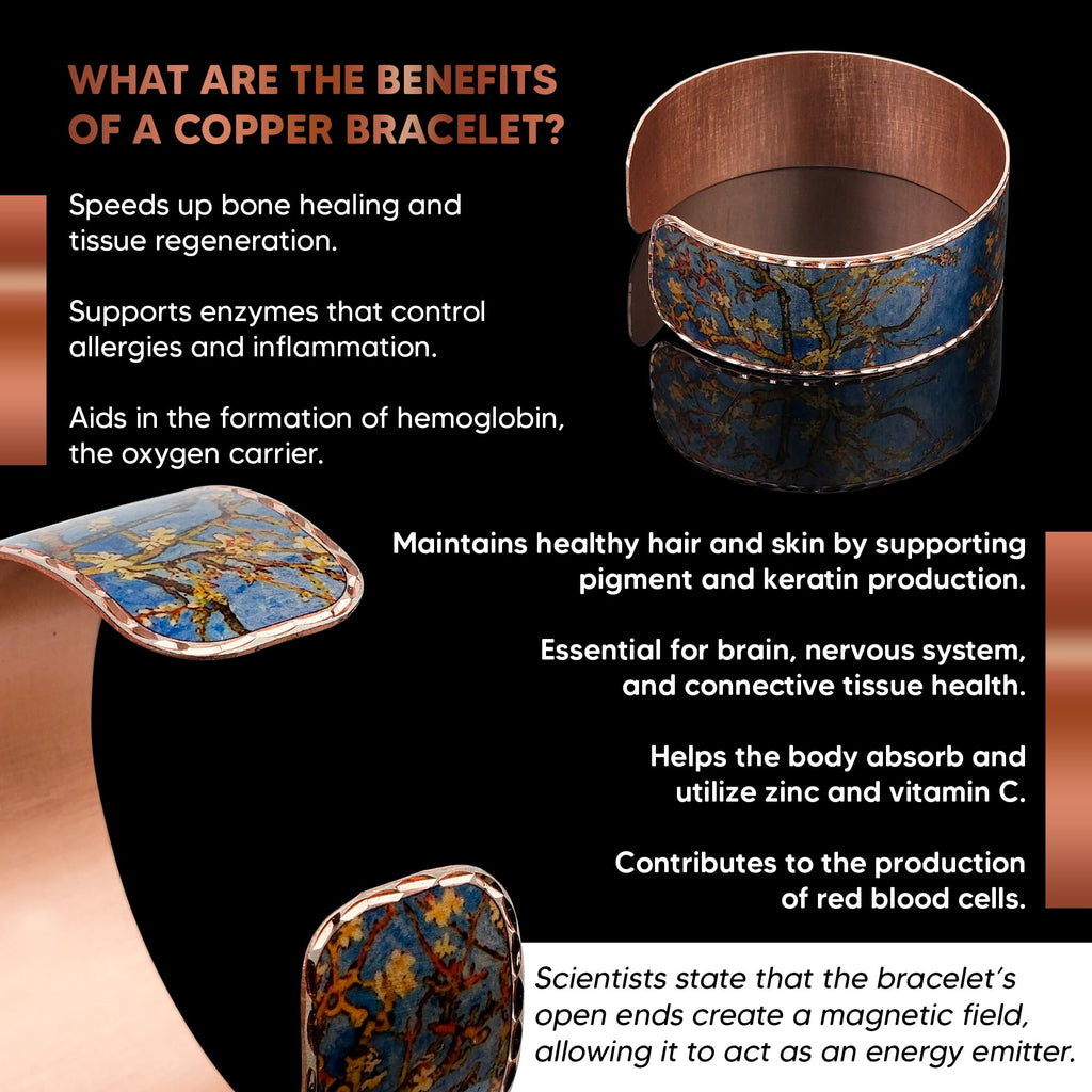 Moreni Copper Bracelet for Women with Wooden Gift Box – Art-Inspired Elegant & Timeless Handmade Jewelry Gift