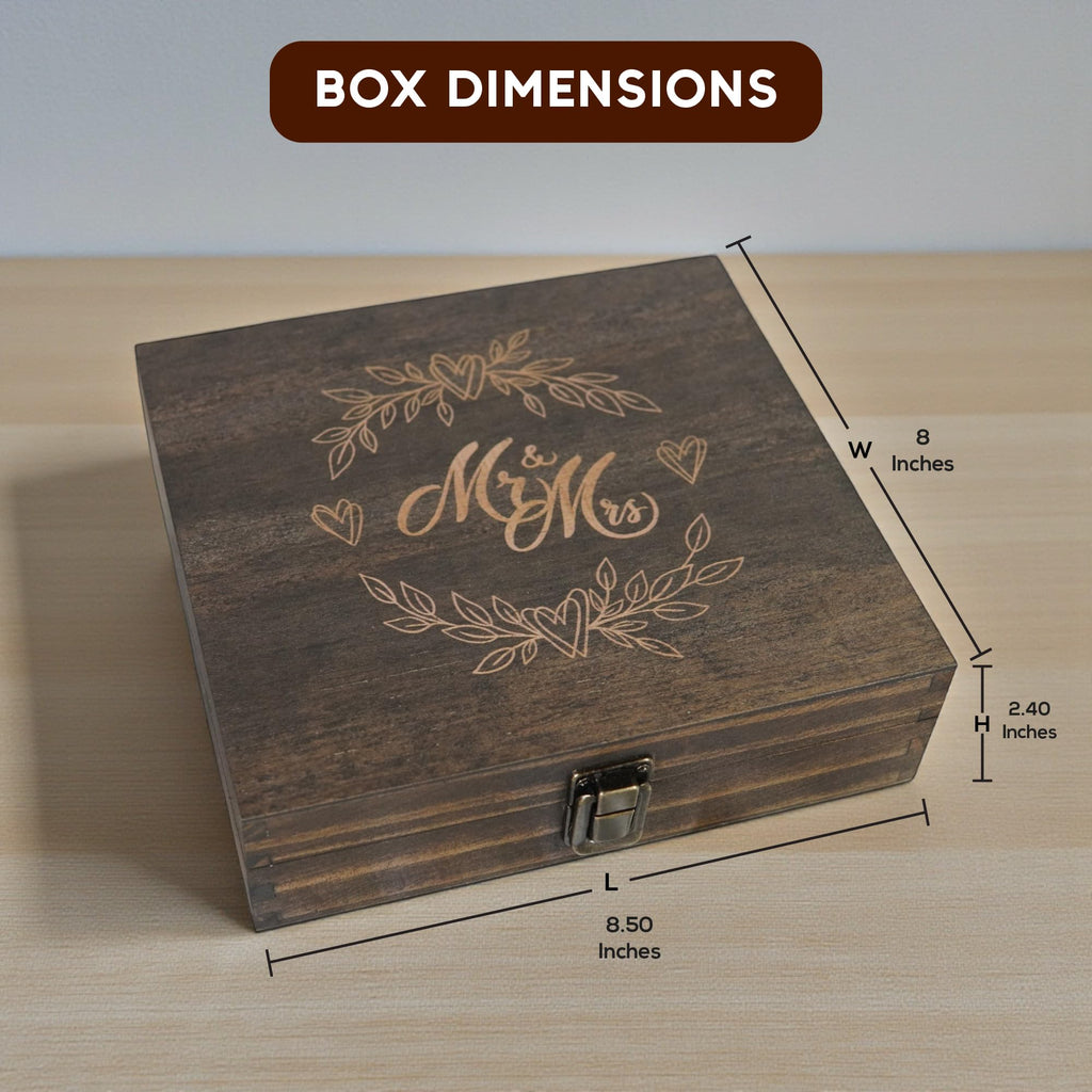 Engraved Memorial Memory Box – Wooden Keepsake Box for Loss of Loved One or Pet – Sympathy Gift – Medium Size – Dark Walnut Finish – 8.5 x 6 x 3 in