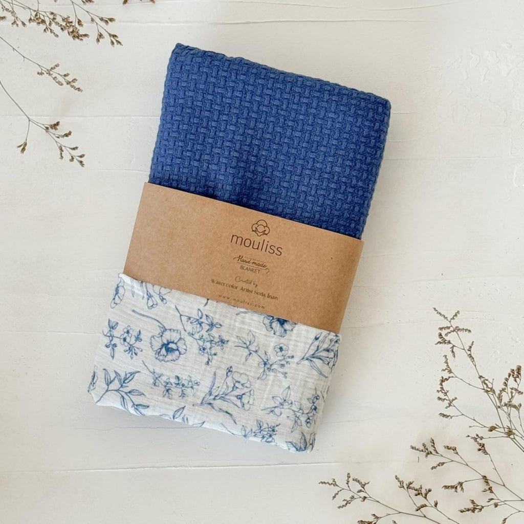 Mouliss Personalized Baby Blanket with Name – Handmade 100% Organic Cotton Newborn Gift | Custom Knit Blanket for Boys, Girls, Kids & Baby Showers