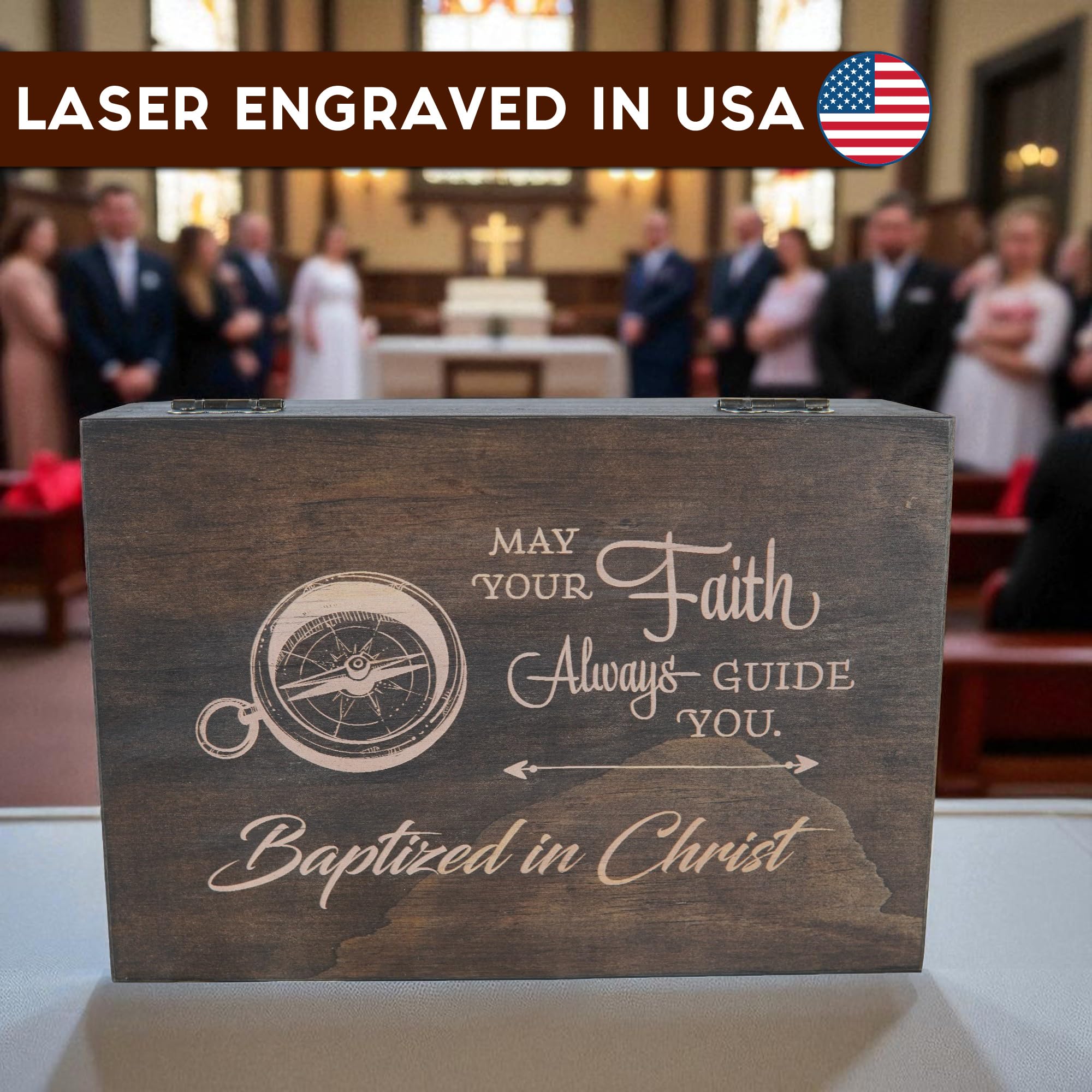 Engraved Memorial Memory Box – Wooden Keepsake Box for Loss of Loved One or Pet – Sympathy Gift – Medium Size – Dark Walnut Finish – 8.5 x 6 x 3 in