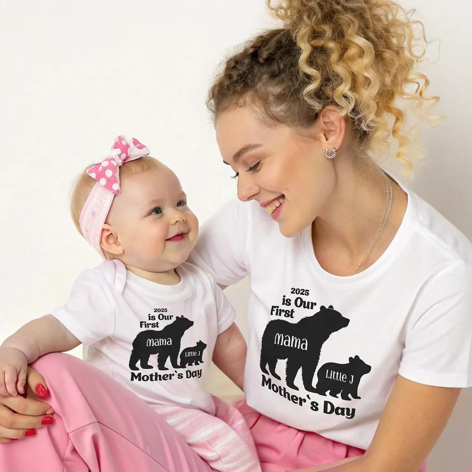 Our 1st Mother's Day Shirt, Mommy and Me Shirts, Matching First Mother's Day Outfits, Customizable with Names and Date, Baby Bodysuit and Mom Shirt Set, Mother's Day Gift Idea, Pack of 2 - Handmade Lifestyle Shop