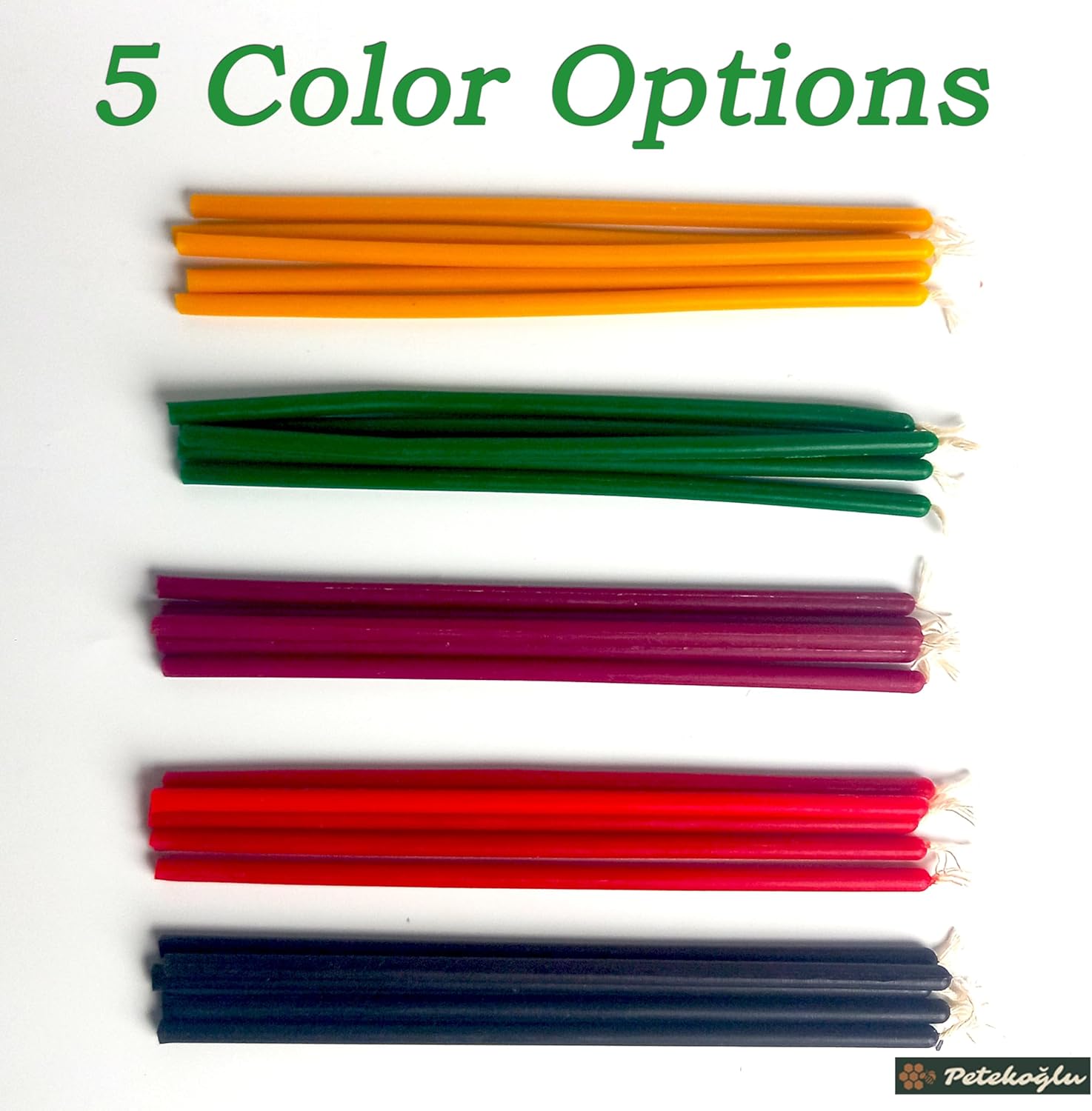 40 Pieces Pure Beeswax Candles - No-Drip, Smoke-Less, Tall, Thin Taper Decorative Candles for Church Prayer, Decor or Birthday Candles – Honey Scented Candles – 7.9”x0.26” (Multicolored)