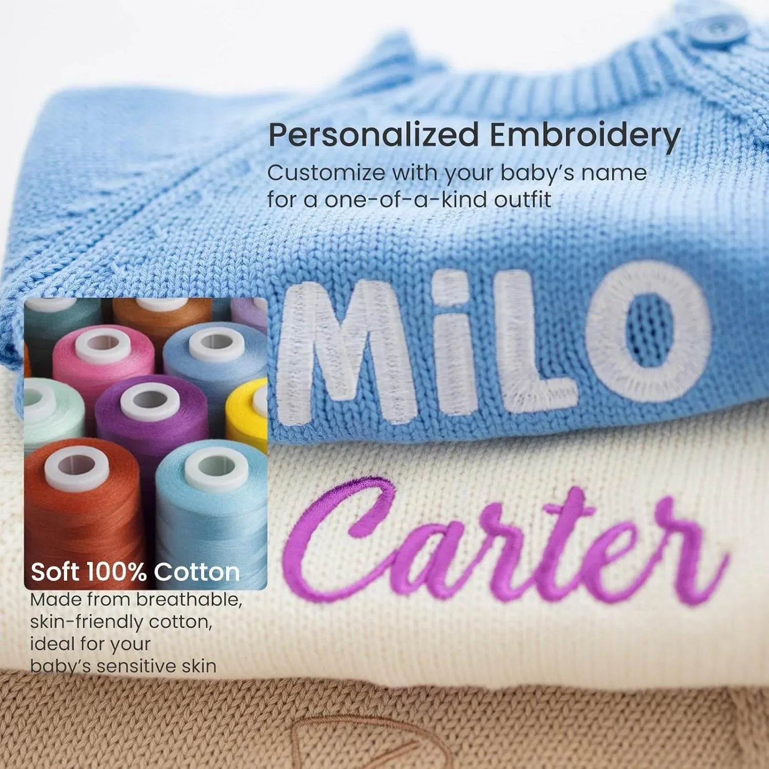 100% Cotton Baby Romper Set with Personalized Embroidery | Newborn Outfit (0-1M), 12 Colors | Soft, Comfortable & Perfect for Gifts - Handmade Lifestyle Shop