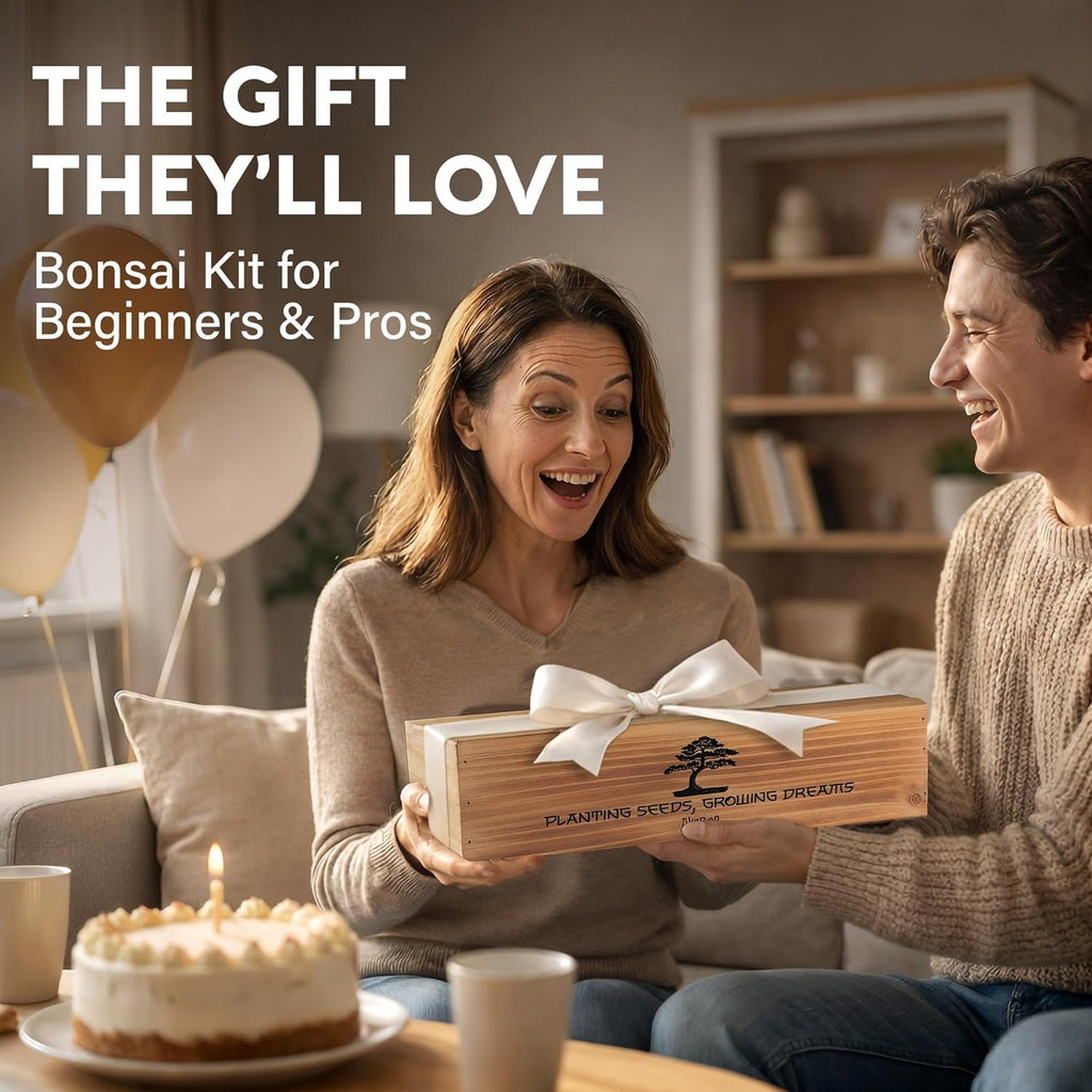 Bonsai Tree Kit for Beginners – 5X Unique Japanese Bonzai Trees | Complete Indoor Bonsai Starter Kit for Growing Bonsai Plants with Tools & Planters – DIY Gardening Gifts for Women & Men