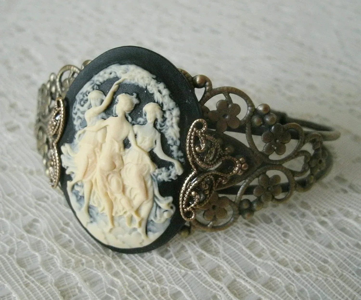 Triple Goddess Cuff Bracelet, handmade jewelry wiccan pagan wicca witch witchcraft - Handmade Lifestyle Shop