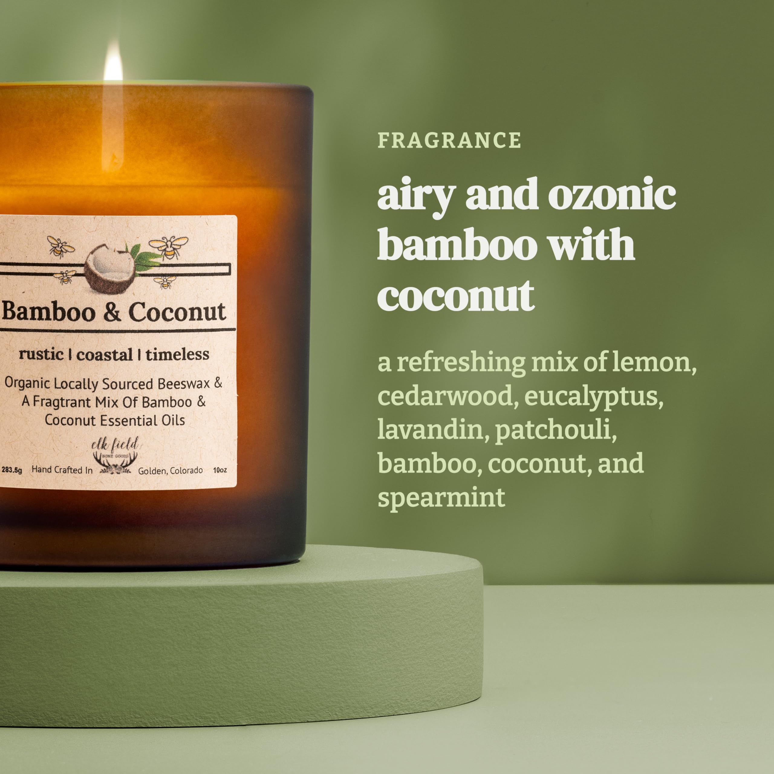 Berries Organic Beeswax Candle | 2 Ingredients | 100% Pure Beeswax Candles, Non Toxic, Natural, Organic Candles, Beeswax Candles Scented, Non Toxic Candles, 80 Hour, 10oz