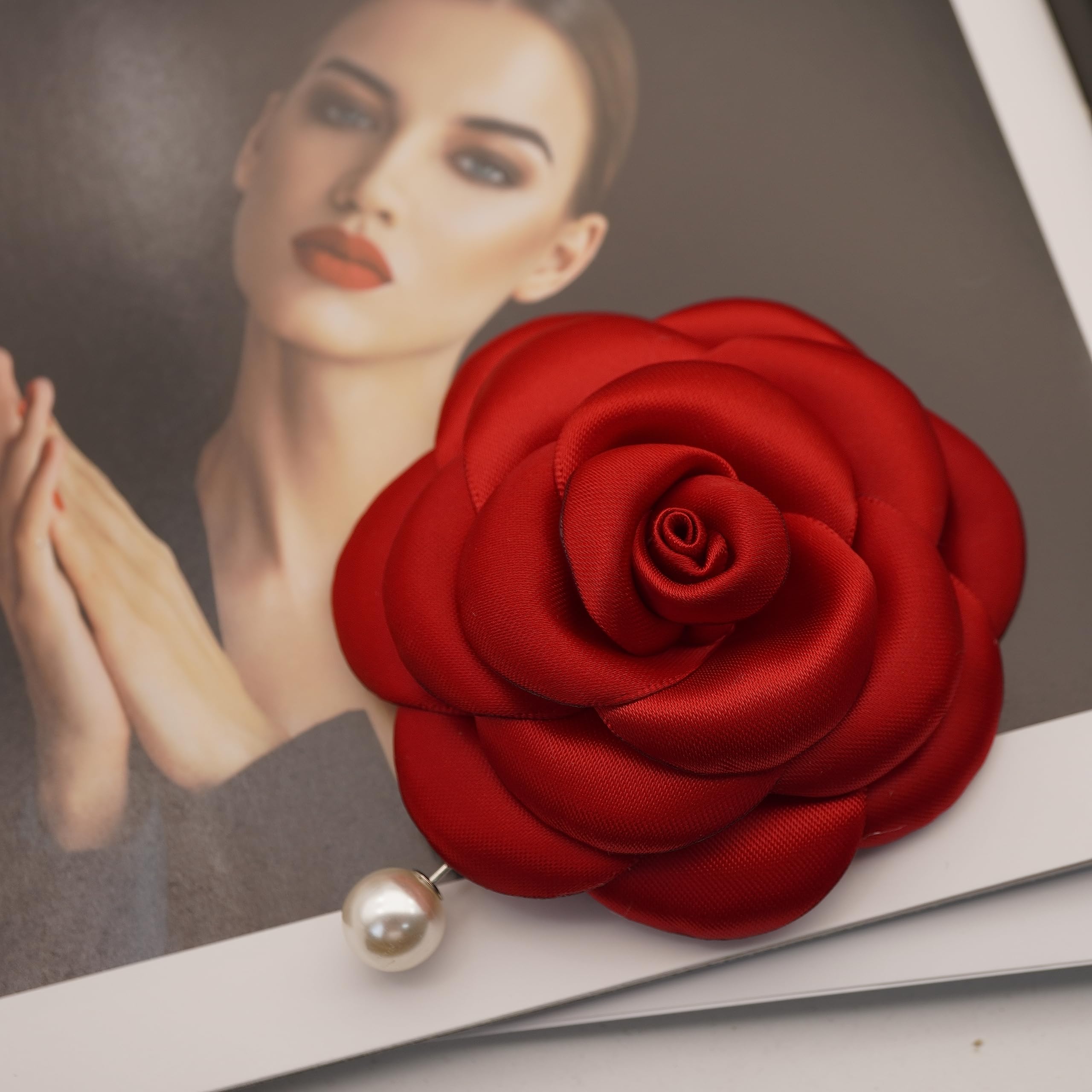 Silk Rose Flower Pin Brooch By NhanDo Handmade – COLOURFUL Floral Brooch Pin, Handmade Gift Ideas, Gift for her, Gift For Mom, Bridesmaid gift, valentines day gifts