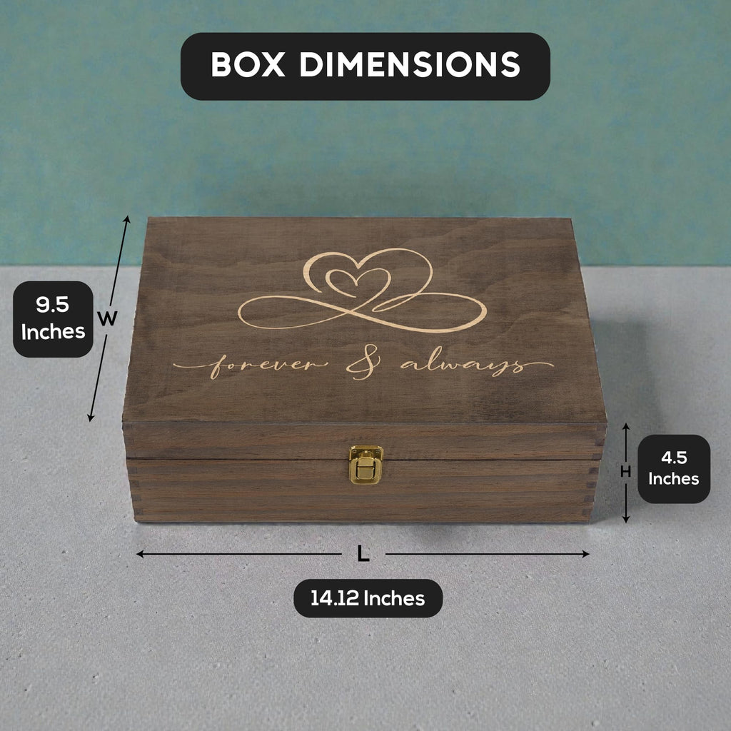 Engraved Memorial Memory Box – Wooden Keepsake Box for Loss of Loved One or Pet – Sympathy Gift – Medium Size – Dark Walnut Finish – 8.5 x 6 x 3 in