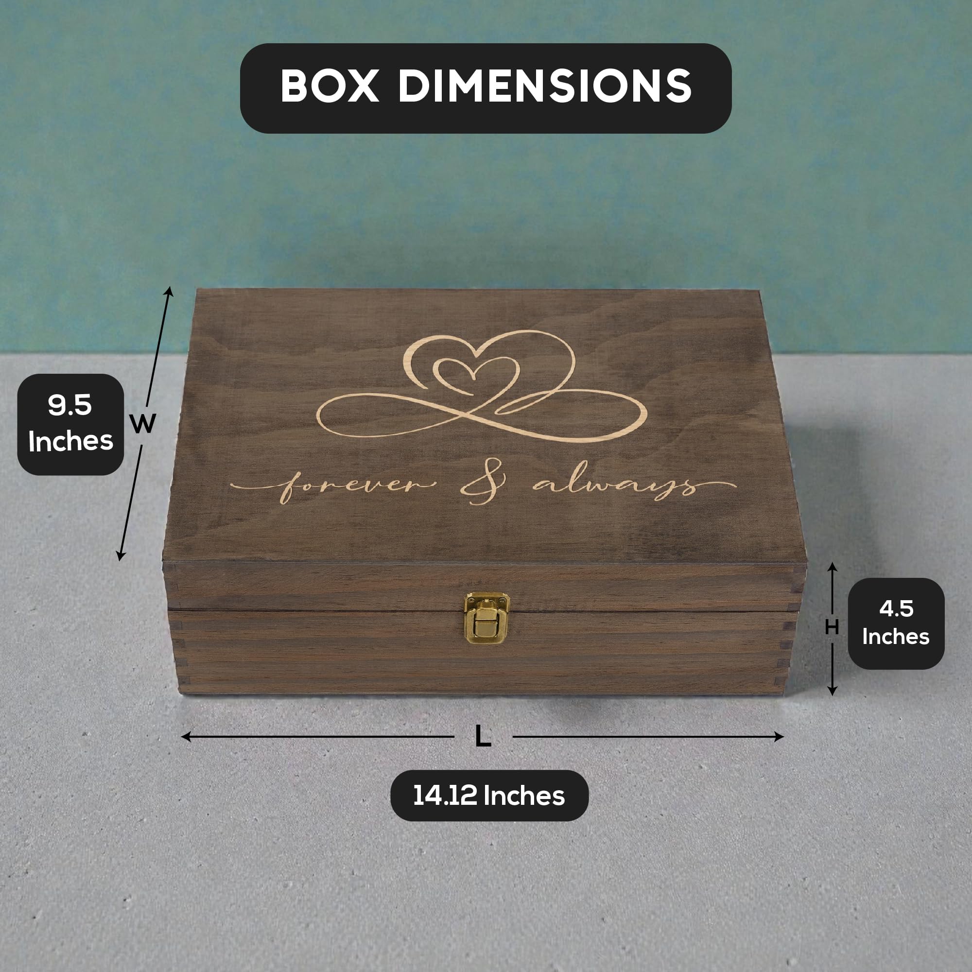 Engraved Memorial Memory Box – Wooden Keepsake Box for Loss of Loved One or Pet – Sympathy Gift – Medium Size – Dark Walnut Finish – 8.5 x 6 x 3 in