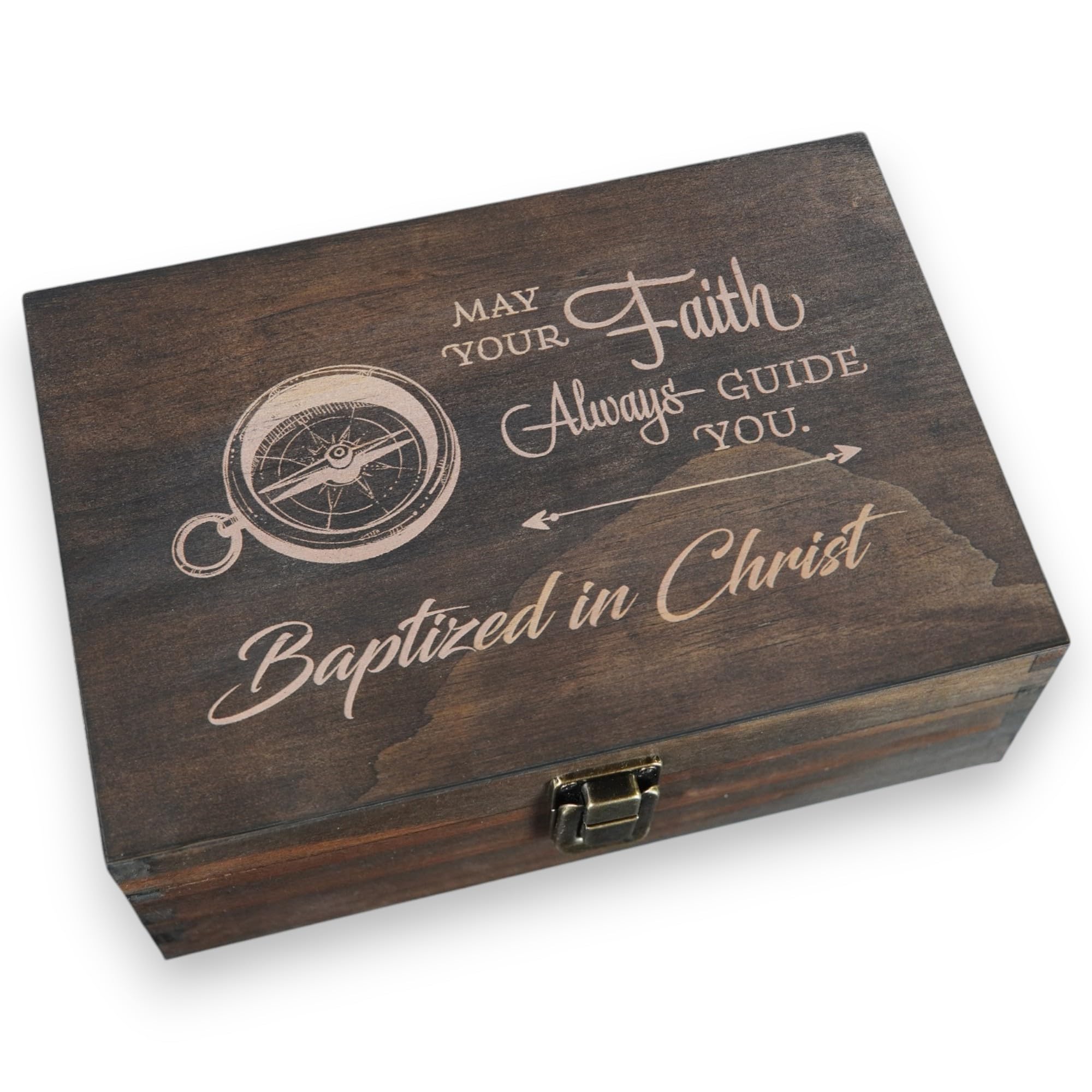 Engraved Memorial Memory Box – Wooden Keepsake Box for Loss of Loved One or Pet – Sympathy Gift – Medium Size – Dark Walnut Finish – 8.5 x 6 x 3 in