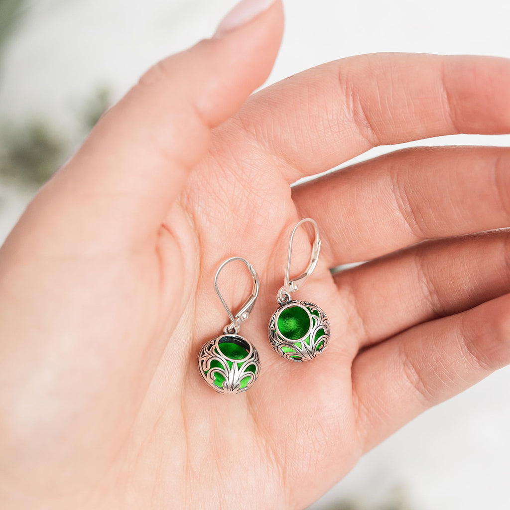 Bottled Up Designs Handmade Vintage Lace Leverback Earrings, Sterling Silver, Eco Friendly, Made in USA, Birthday Gifts, Mothers Day, Women, Anniversary