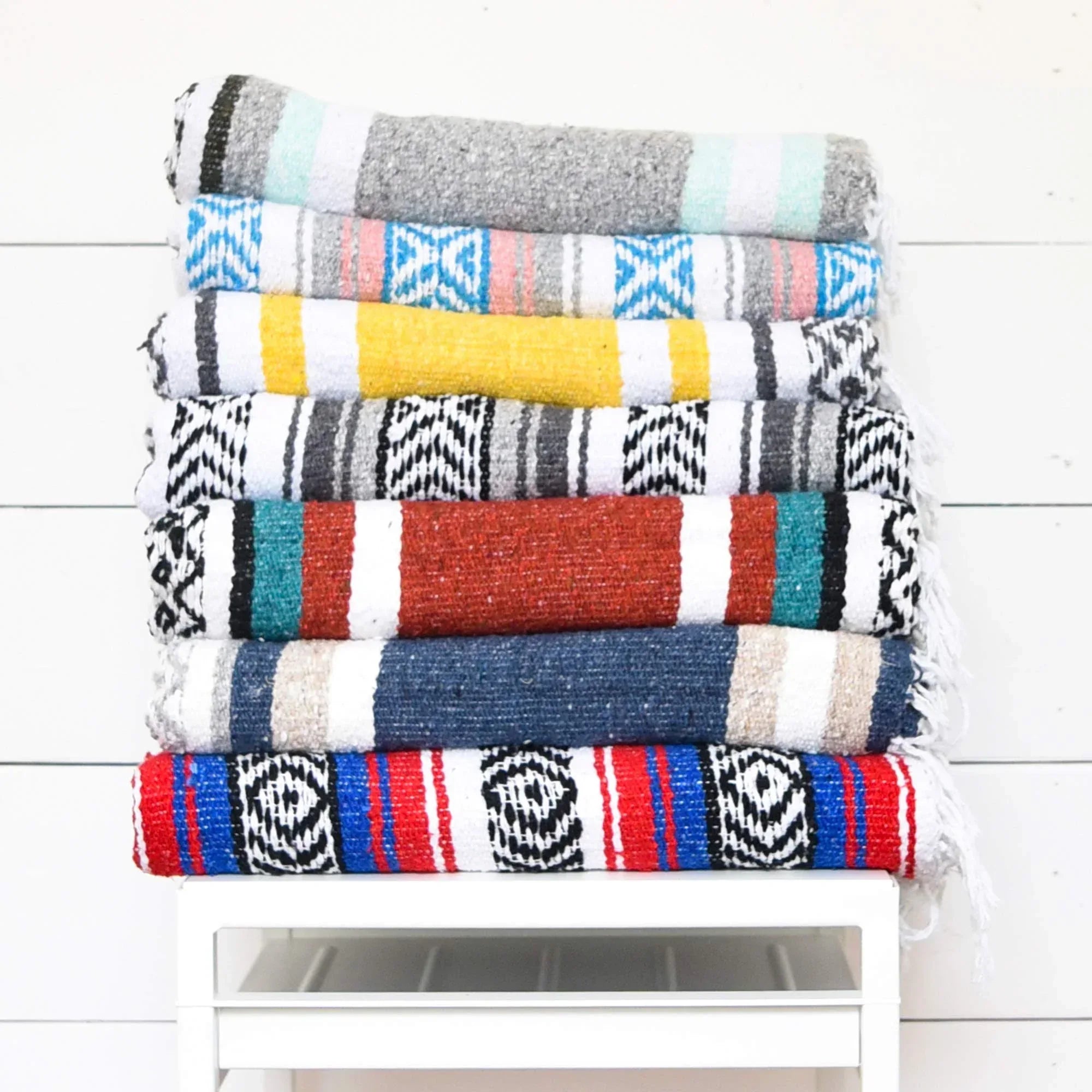 Tan Mexican Blanket by Laguna Beach Textile Co - Beach, Yoga, Camping, or Decorative Throw Blanket - Traditional Handmade Serape - Wheat Sol - Handmade Lifestyle Shop