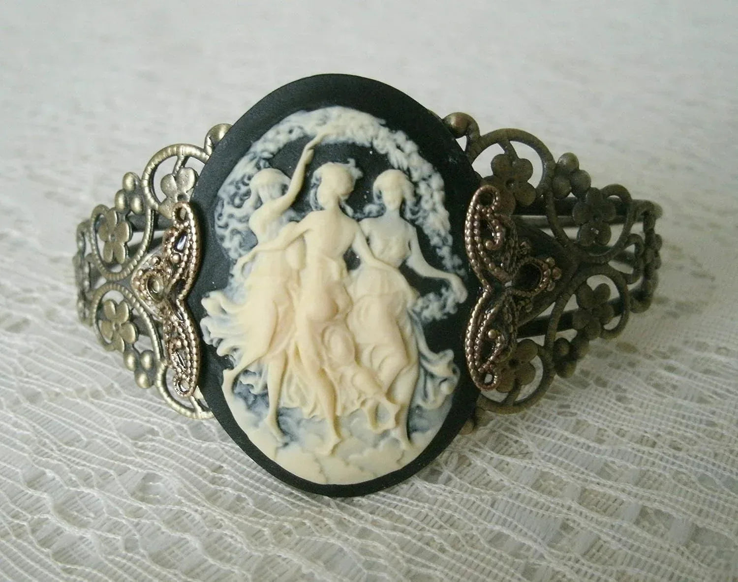 Triple Goddess Cuff Bracelet, handmade jewelry wiccan pagan wicca witch witchcraft - Handmade Lifestyle Shop