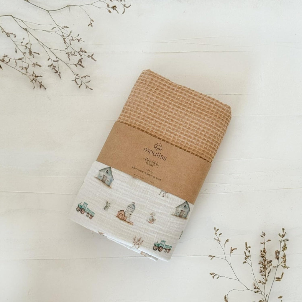 Mouliss Personalized Baby Blanket with Name – Handmade 100% Organic Cotton Newborn Gift | Custom Knit Blanket for Boys, Girls, Kids & Baby Showers