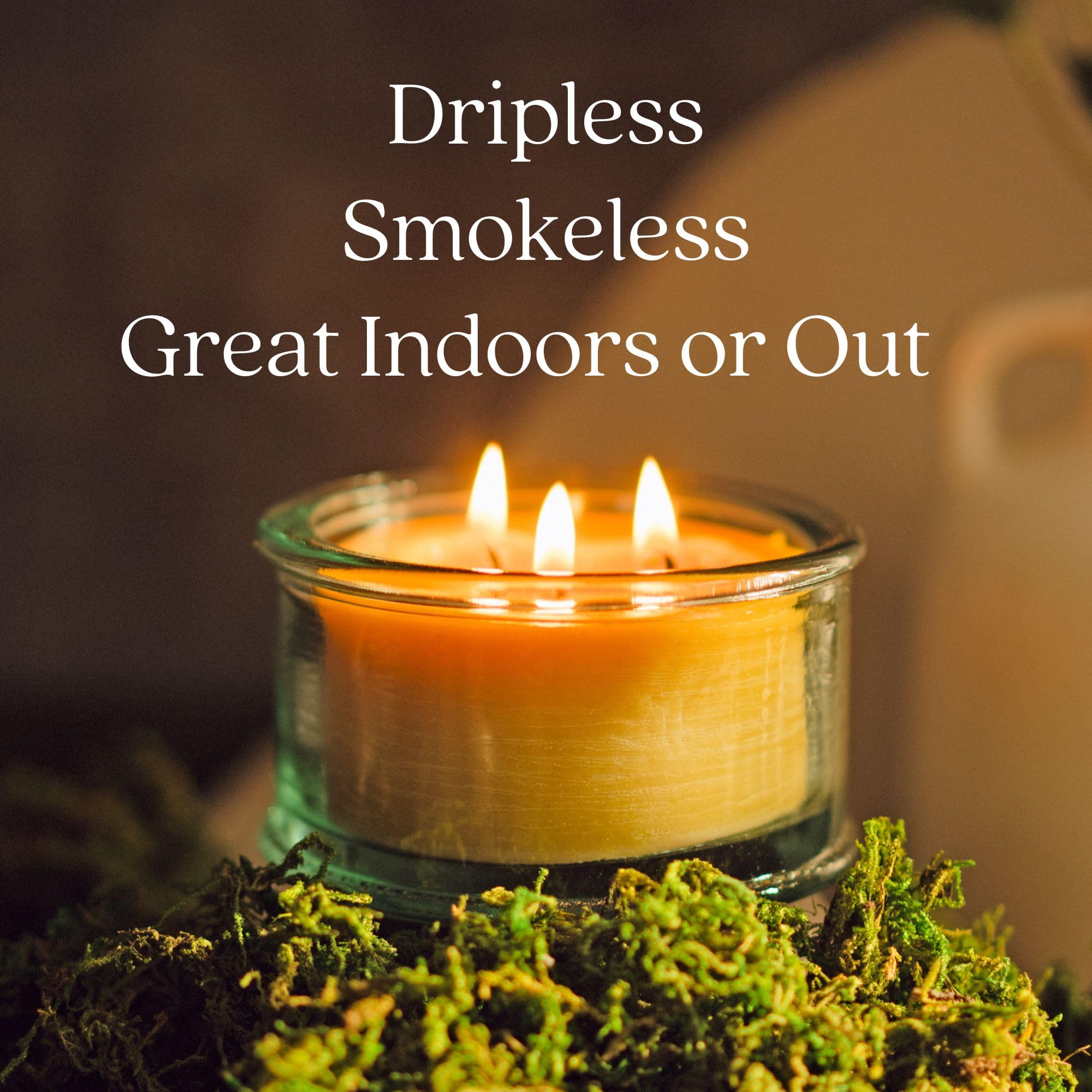 Bluecorn Beeswax 3-Wick Candle, 100% Pure Bees Wax, Yellow, Fragrance Free, Paraffin & Soy Free Candle Wax, Clean Burning, Long Lasting, Home Decor, Gifts for Women & Men, American Made, 10 Oz, 1 Ct