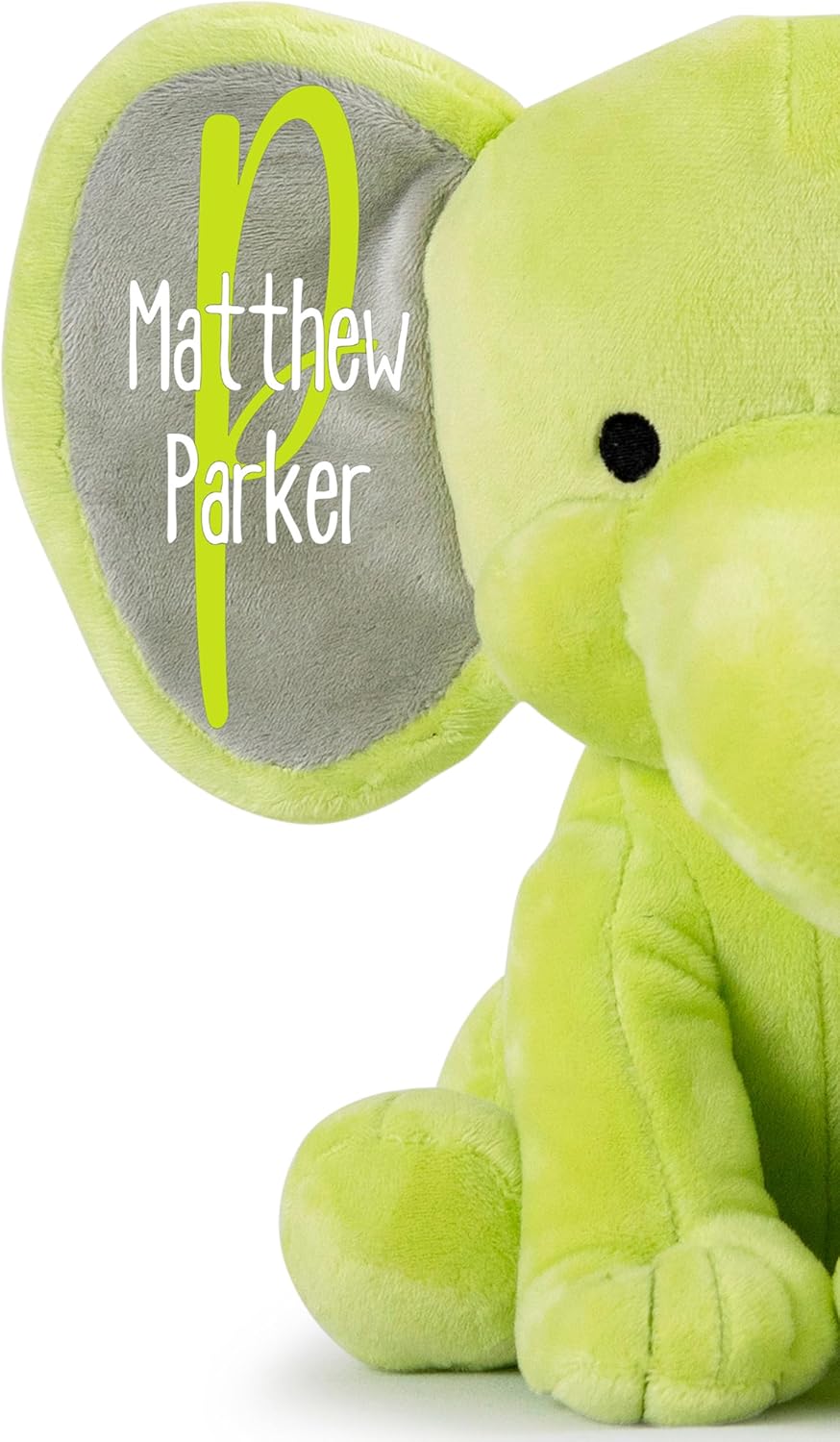 Personalized Elephant Stuffed Animal - Custom Birth Stats Announcement Stuff Elephants Animals for Babies, Baby Shower, Boy, Girl, Newborn, Customized Keepsake Plush Bear Gifts, Pink 9 Inches