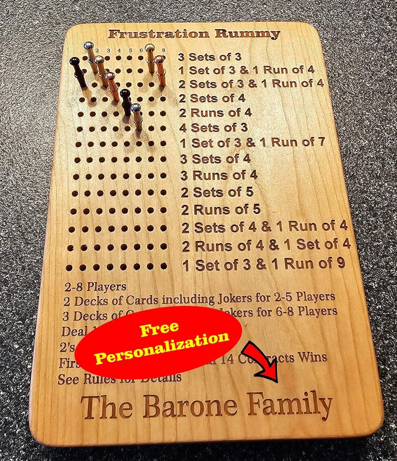 8 Player Frustration Rummy Game Board - Handmade Lifestyle Shop