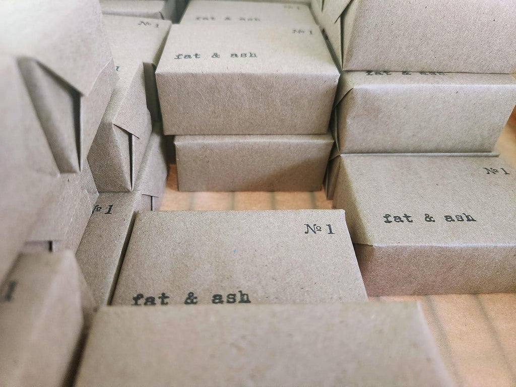 fat & ash Beef Tallow Soap Bar (4 Pack) - VERY SIMPLE INGREDIENTS - Organic and Moisturizing - Handmade in USA - Family Recipe - Long-Lasting, All-Natural, For Dry Skin - Handmade Lifestyle Shop