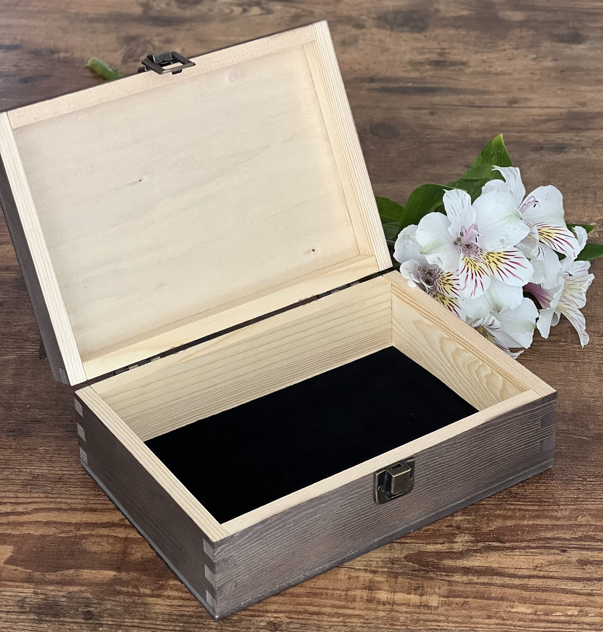 Dark Walnut Wooden Keepsake Box Our Adventures - 8.5x6x3in, Ideal for 5th Anniversary, Elegant Memory Box for Couples, Travel-Themed Storage