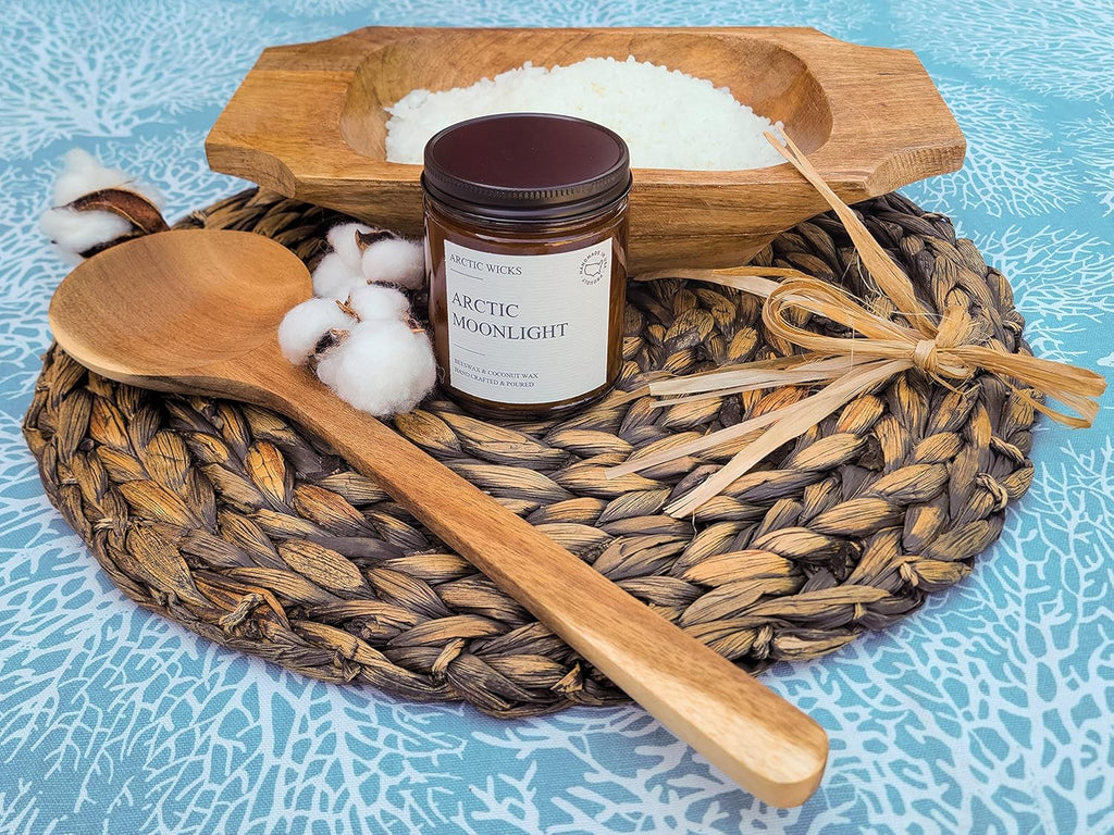 Vanilla Bourbon Candle | Arctic Wicks 9oz Coconut & Beeswax Candles | Scented Non-Toxic Candles for Fall, Winter, Holidays, Gifts For Him, Whiskey Bourbon, Vanilla Candle | USDA Certified Biobased