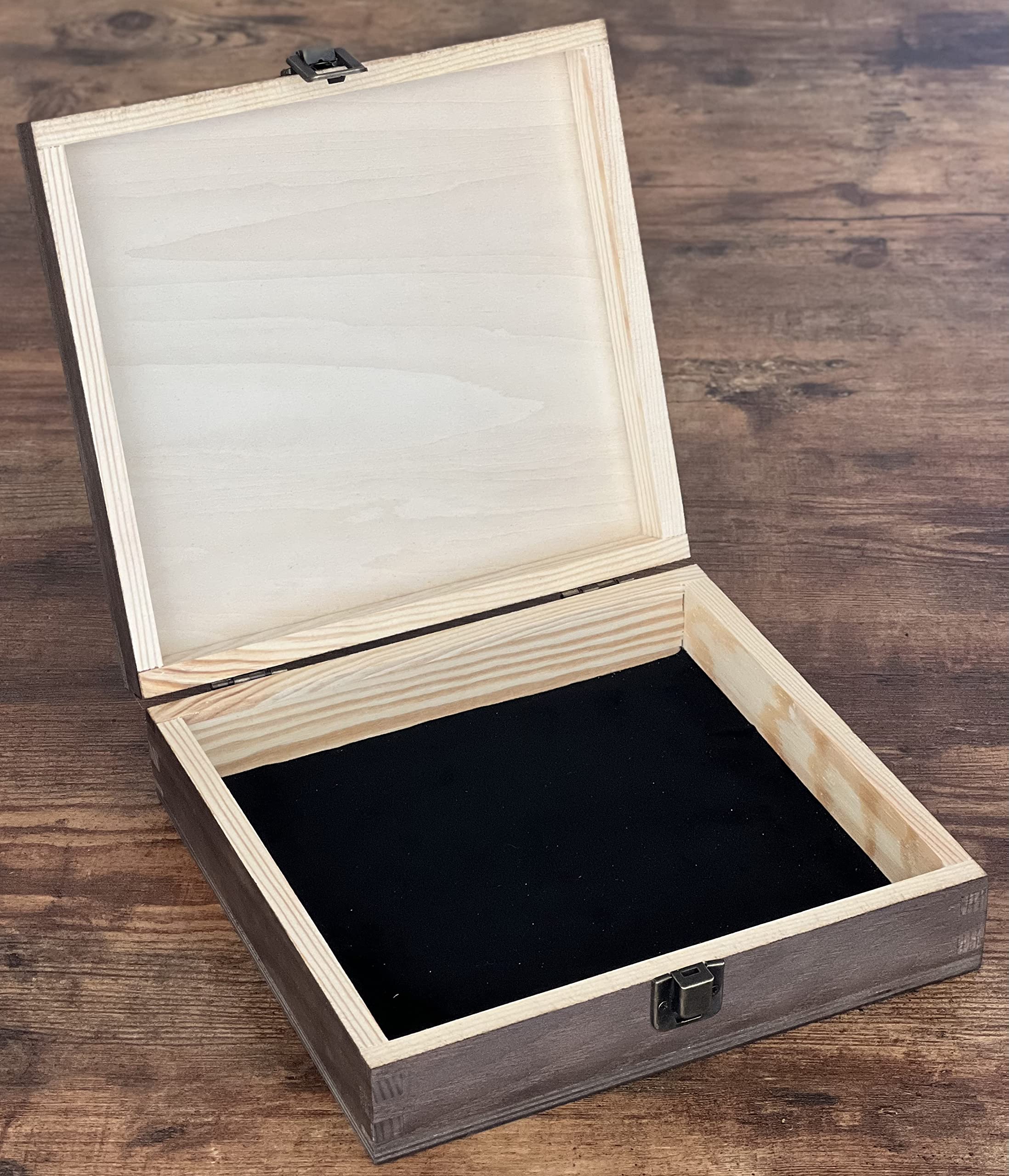 Dark Walnut Wooden Keepsake Box Our Adventures - 8.5x6x3in, Ideal for 5th Anniversary, Elegant Memory Box for Couples, Travel-Themed Storage