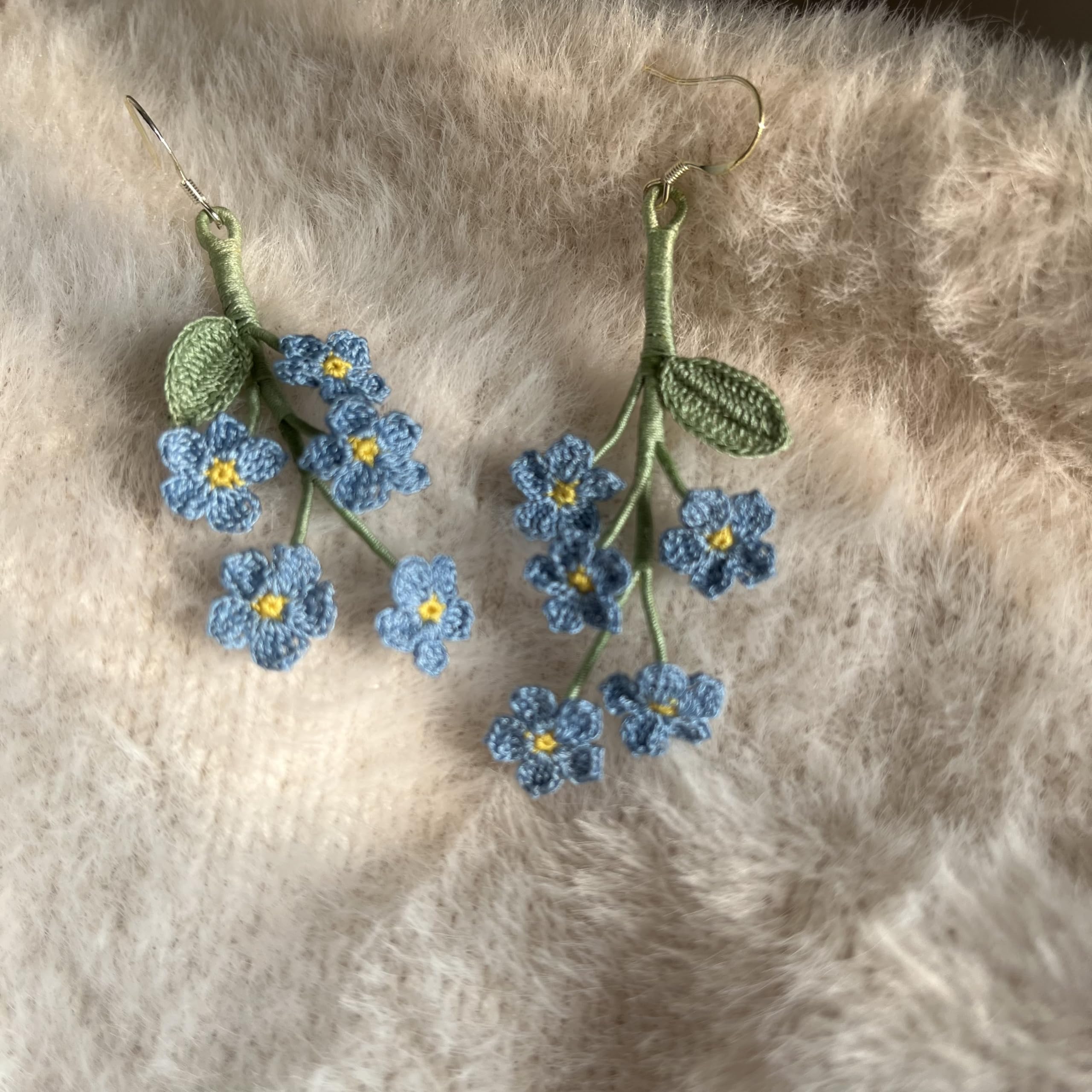 Crochet Flower Handmade Crochet Earring Drop Dangle Earring For Women Girls