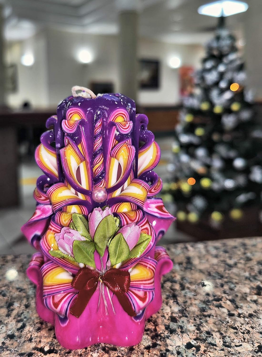 Handmade Carved Candle - Surprise Gift For Her - Decor Birthday Halloween Thanksgiving Christmas - Spiritual Living Room Home Decor Candles - Unique Engagement Wedding Idea - White Blue - Ordagio