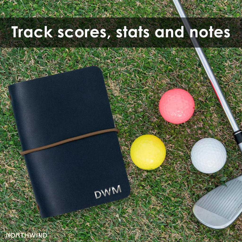 Northwind Personalized Golf Log Book – Handcrafted Full-Grain Leather Golf Score Notebook, Refillable Journal, Made in USA, Custom Engraved Gift for Men & Women Golfers - Handmade Lifestyle Shop