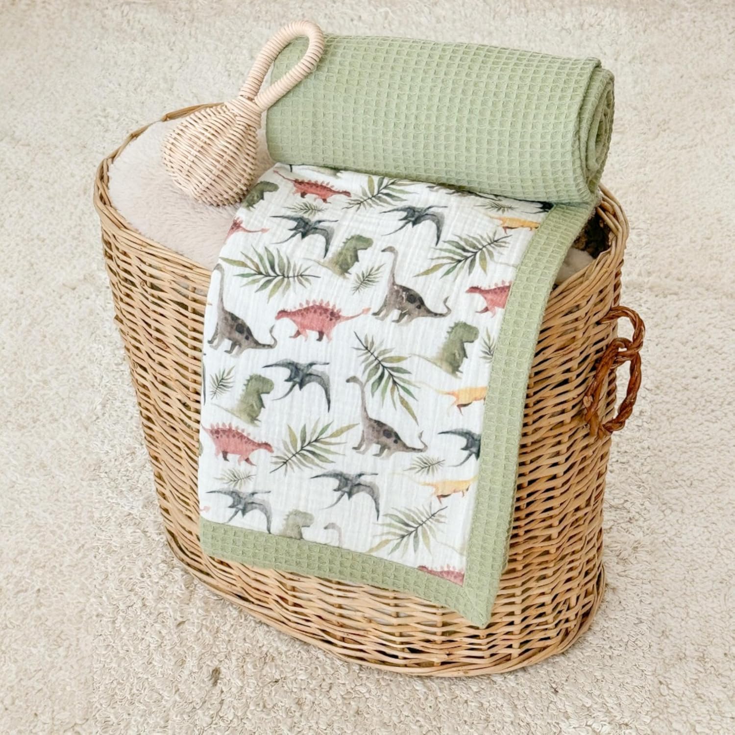 Mouliss Personalized Baby Blanket with Name – Handmade 100% Organic Cotton Newborn Gift | Custom Knit Blanket for Boys, Girls, Kids & Baby Showers