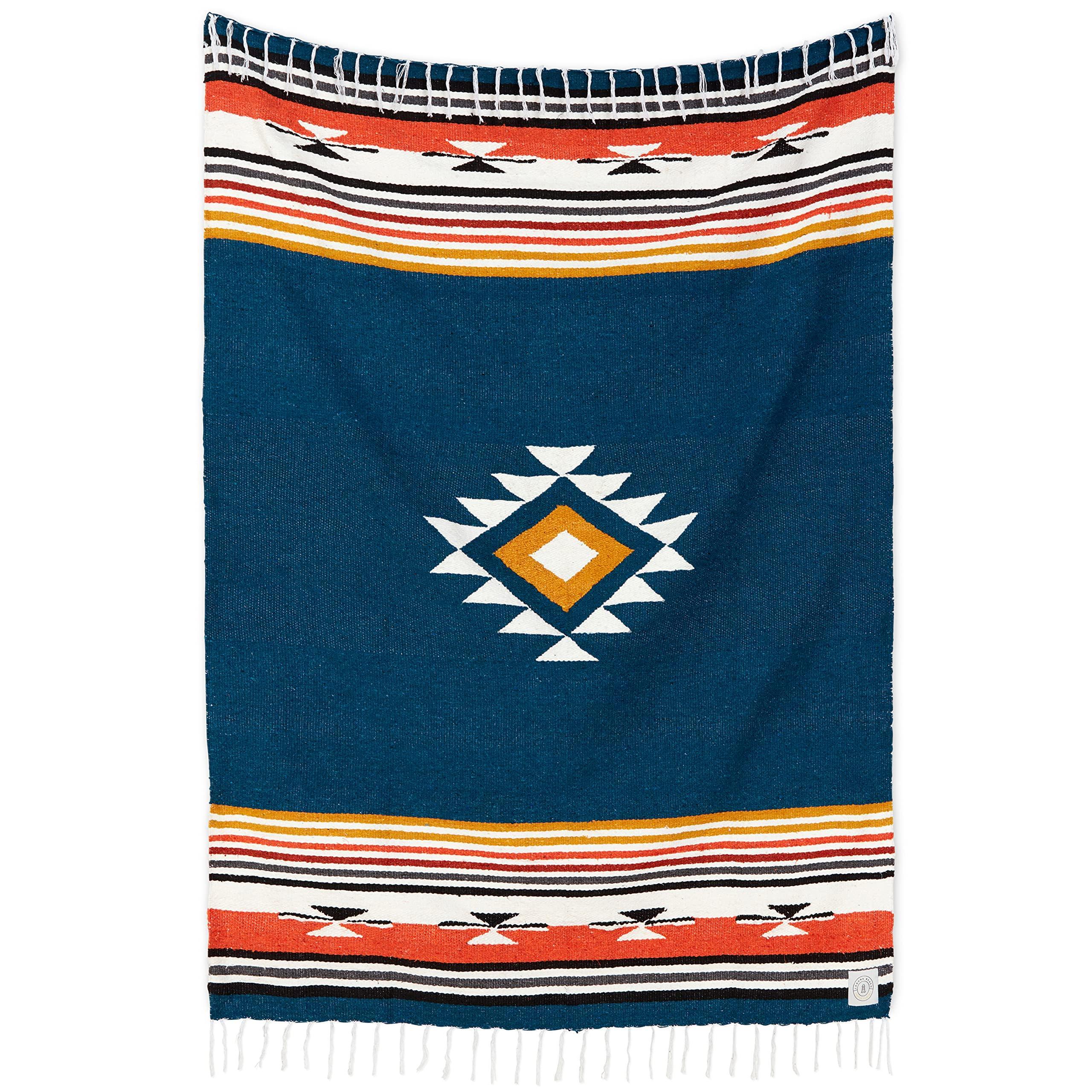 Tan Mexican Blanket by Laguna Beach Textile Co - Beach, Yoga, Camping, or Decorative Throw Blanket - Traditional Handmade Serape - Wheat Sol - Handmade Lifestyle Shop