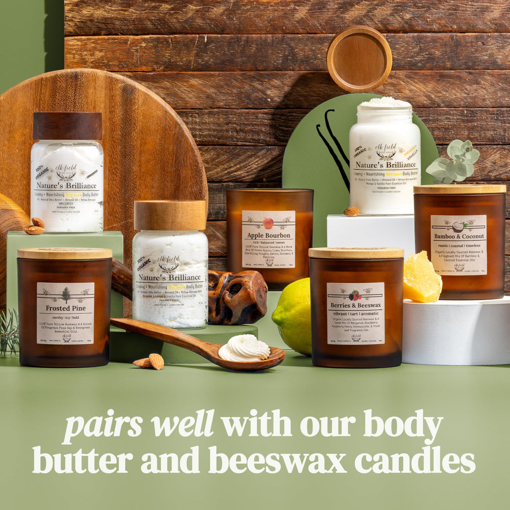 Berries Organic Beeswax Candle | 2 Ingredients | 100% Pure Beeswax Candles, Non Toxic, Natural, Organic Candles, Beeswax Candles Scented, Non Toxic Candles, 80 Hour, 10oz