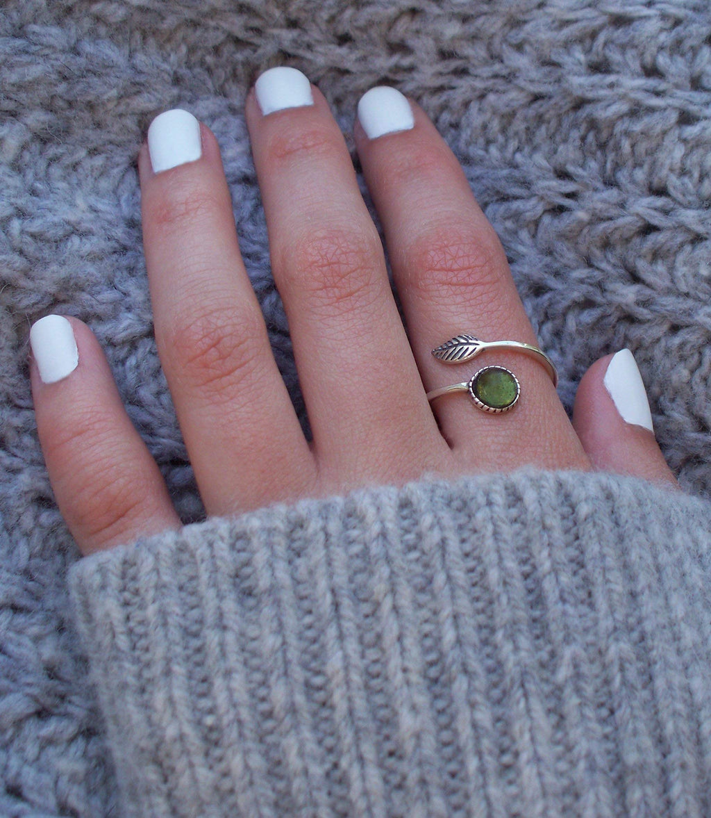 Bottled Up Designs Handmade Vintage Botanical Ring, Recycled Antique Glass Bottles, Sterling Silver, Eco Friendly, Made in USA, Birthday Gifts, Mothers Day, Women, Anniversary