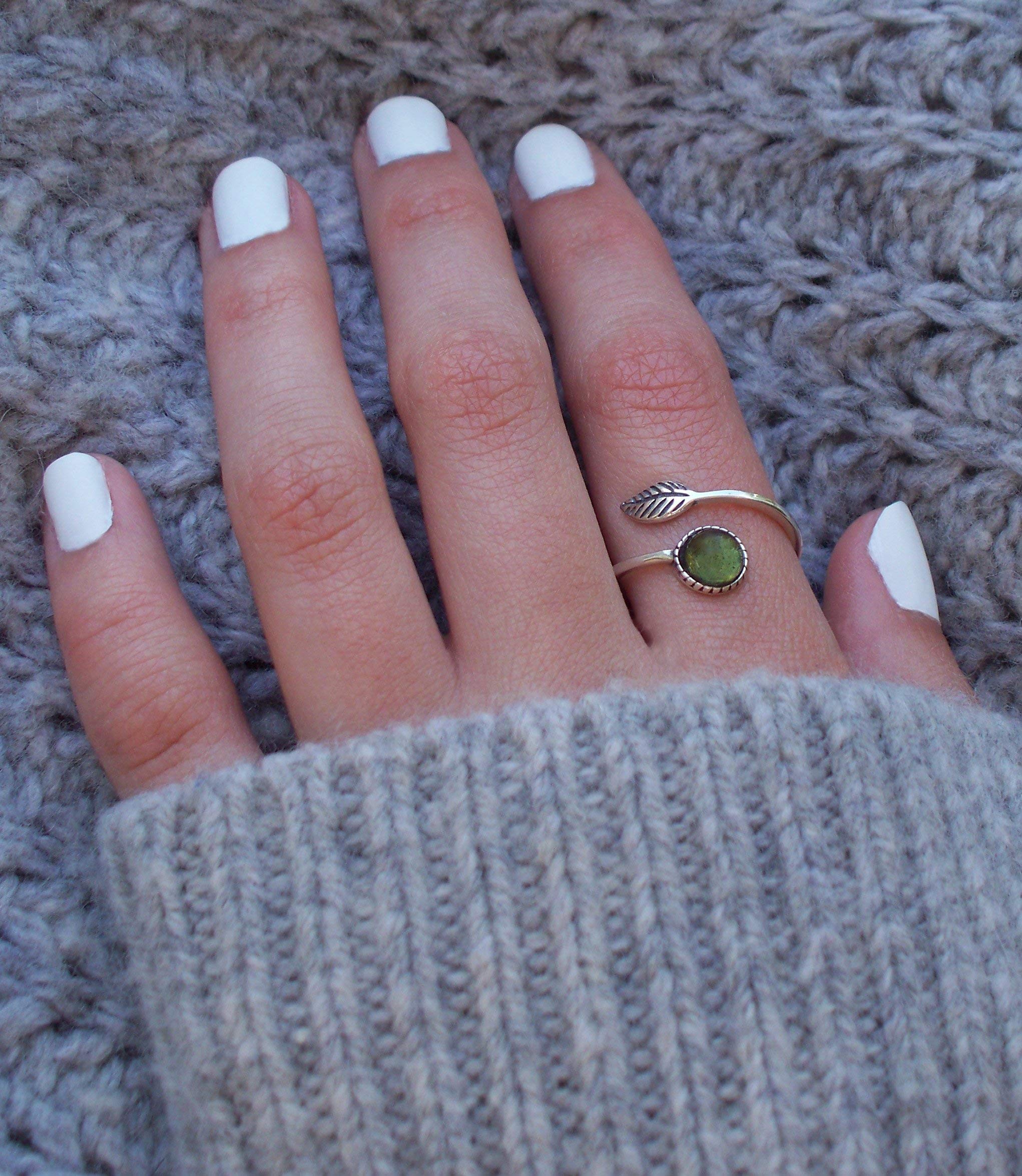 Bottled Up Designs Handmade Vintage Botanical Ring, Recycled Antique Glass Bottles, Sterling Silver, Eco Friendly, Made in USA, Birthday Gifts, Mothers Day, Women, Anniversary