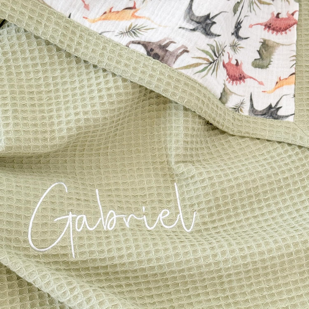 Mouliss Personalized Baby Blanket with Name – Handmade 100% Organic Cotton Newborn Gift | Custom Knit Blanket for Boys, Girls, Kids & Baby Showers