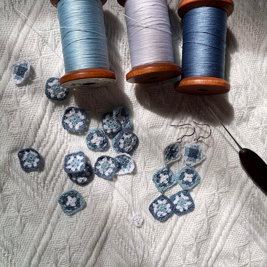 Crochet Flower Handmade Crochet Earring Drop Dangle Earring For Women Girls