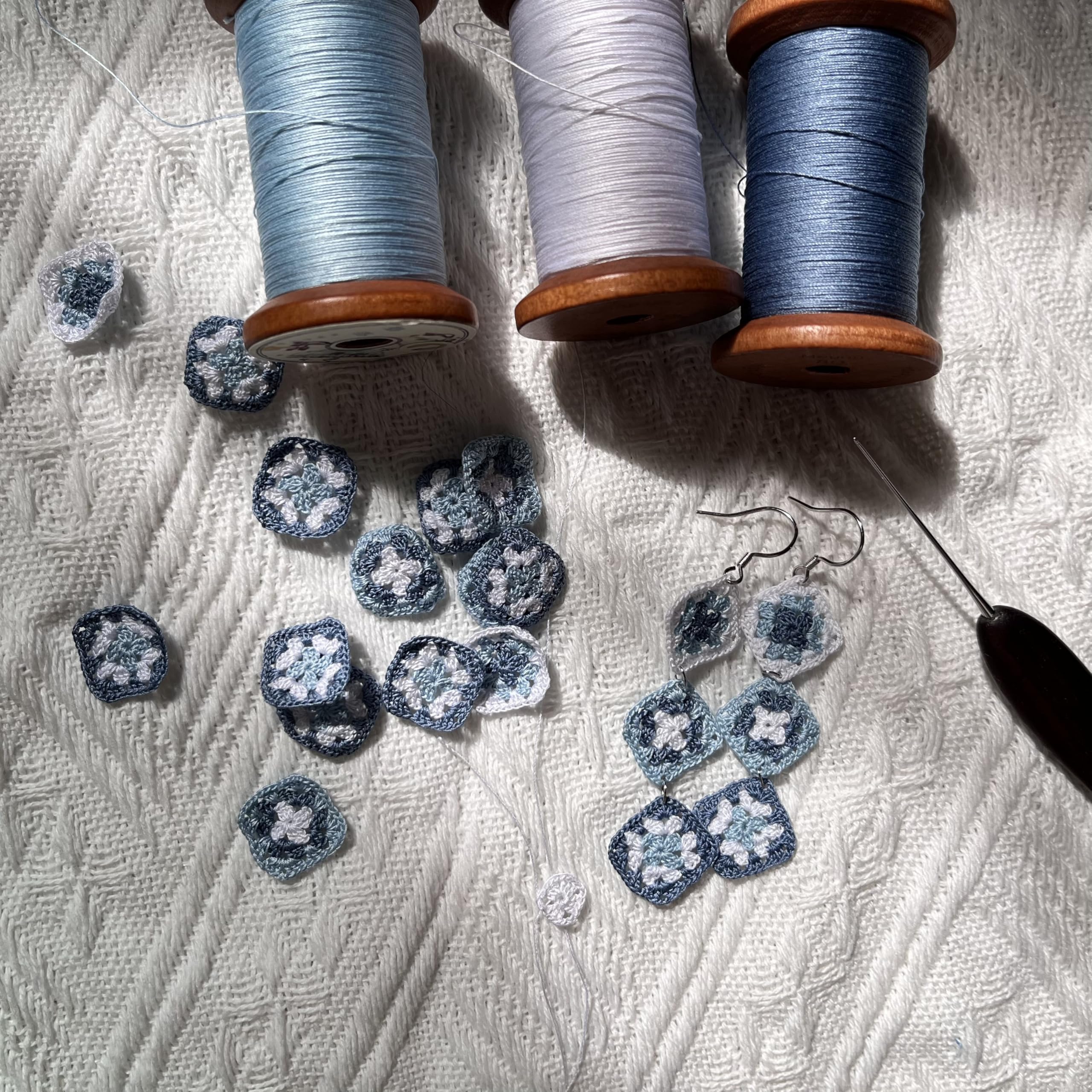 Crochet Flower Handmade Crochet Earring Drop Dangle Earring For Women Girls