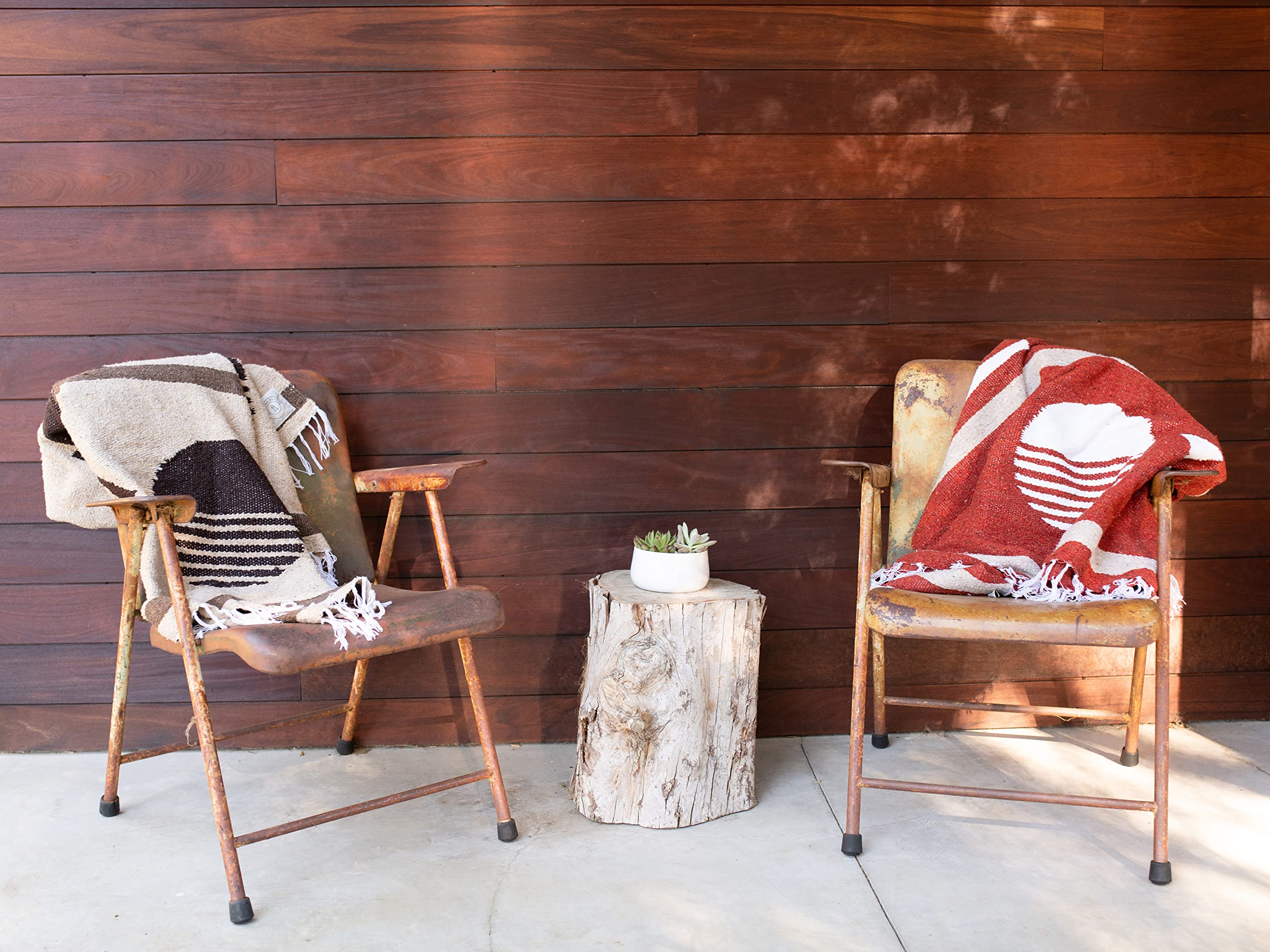 Tan Mexican Blanket by Laguna Beach Textile Co - Beach, Yoga, Camping, or Decorative Throw Blanket - Traditional Handmade Serape - Wheat Sol