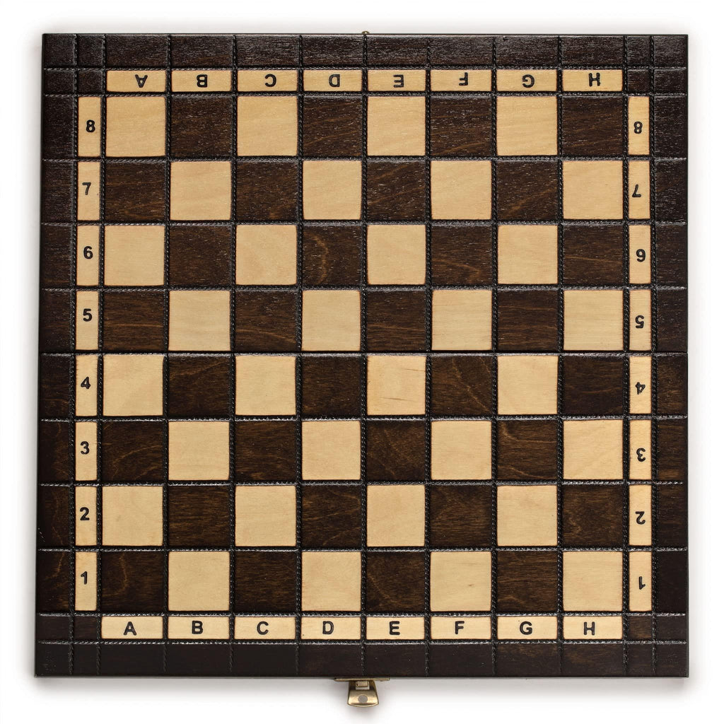 Husaria European International Chess Wooden Game Set, King's Classic - 13.8 Inches Medium Size Chess Set with Handcrafted Chessmen and Felted Folding Board - Handmade Lifestyle Shop